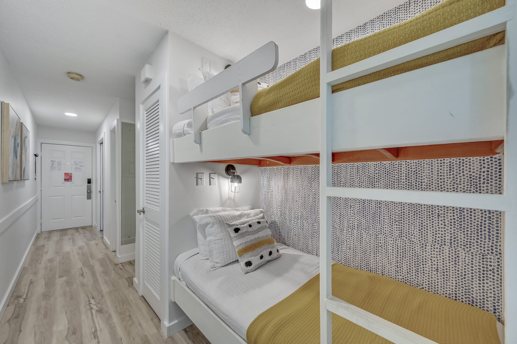 The bunk beds each have their own light switch - the perfect spot to read a bed time story.