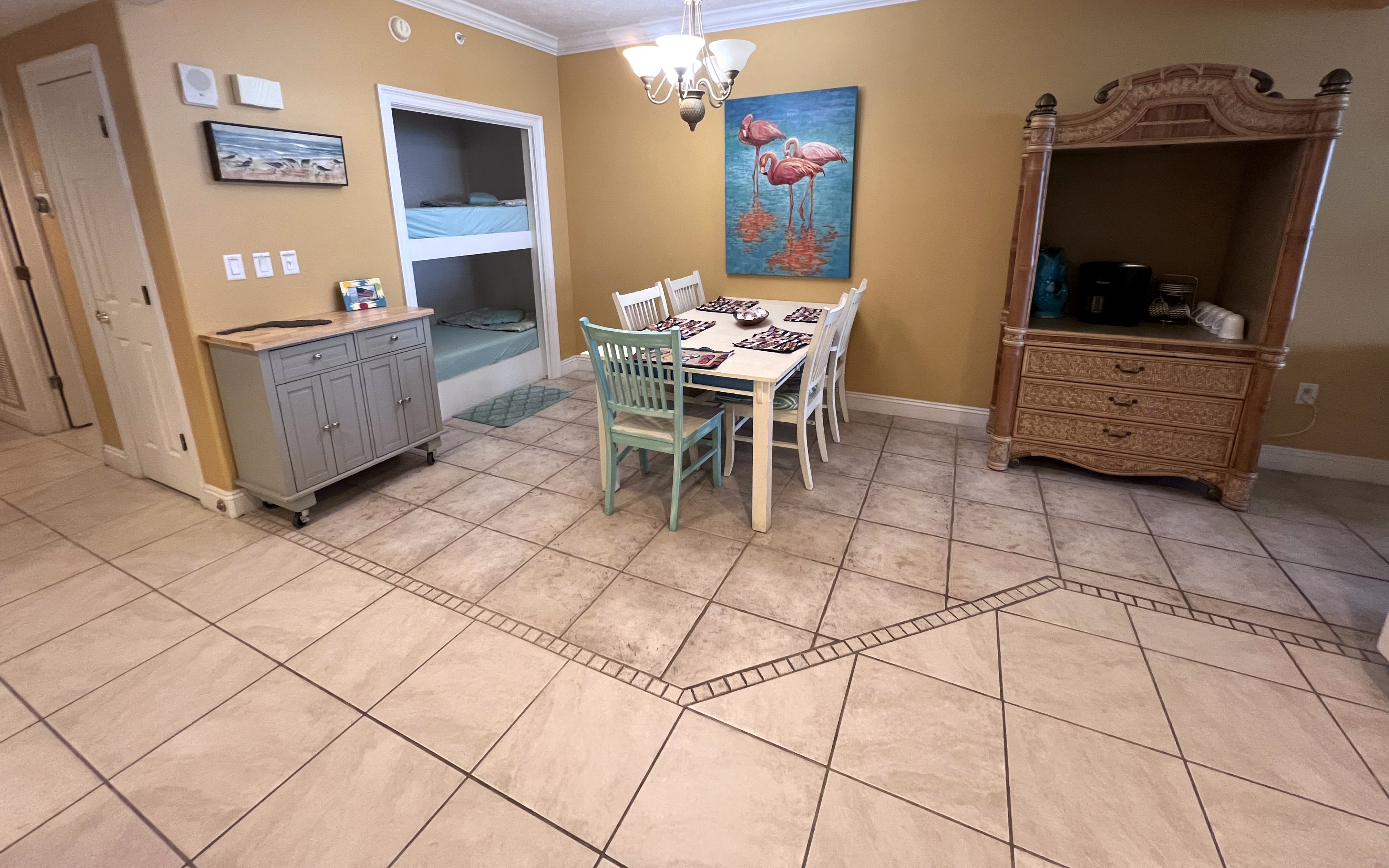 Dining area with the Built in Bunk Beds