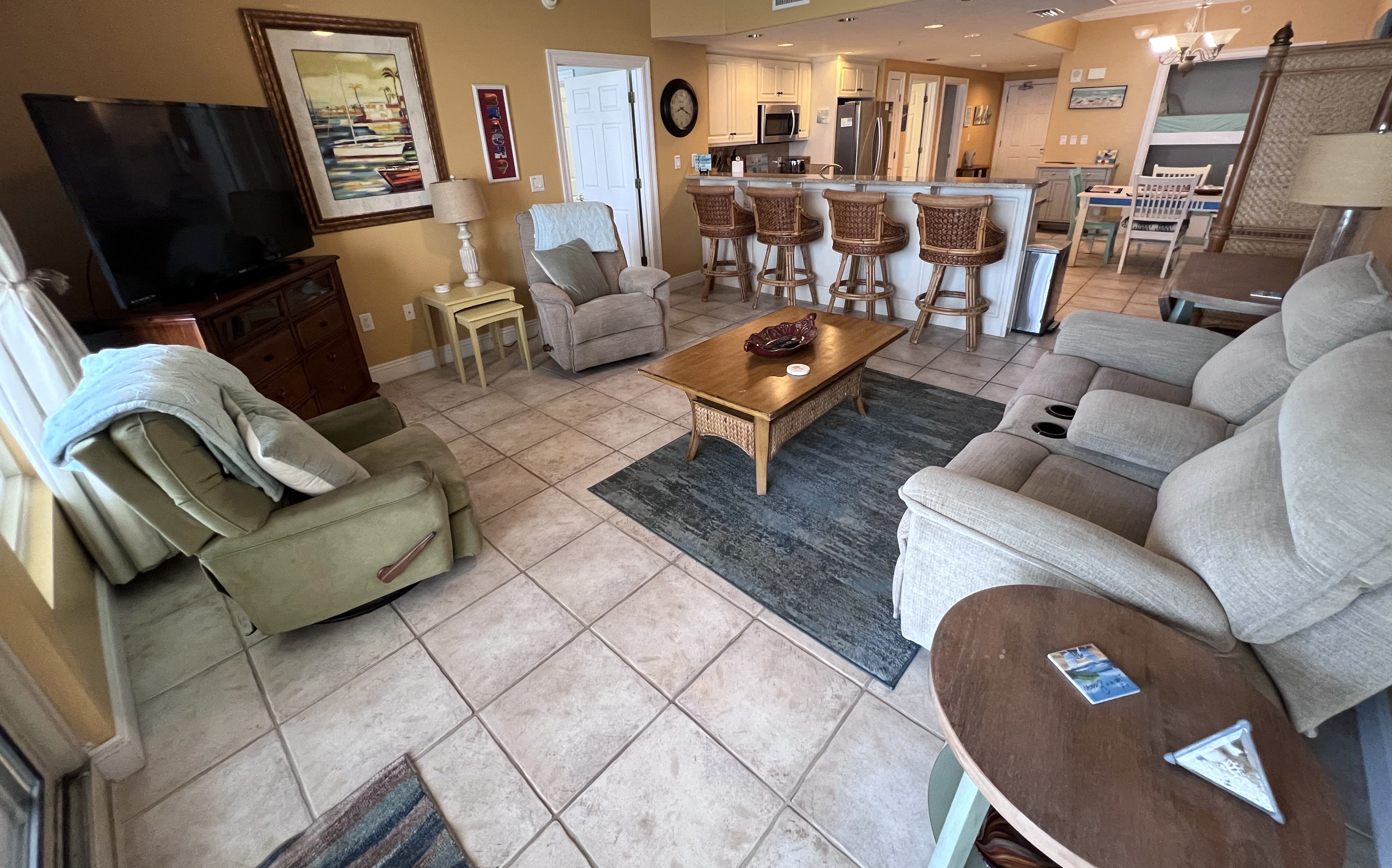 La-Z-Boy Loveseat with dual recliners with a 2 other separate La-Z-Boy recliners