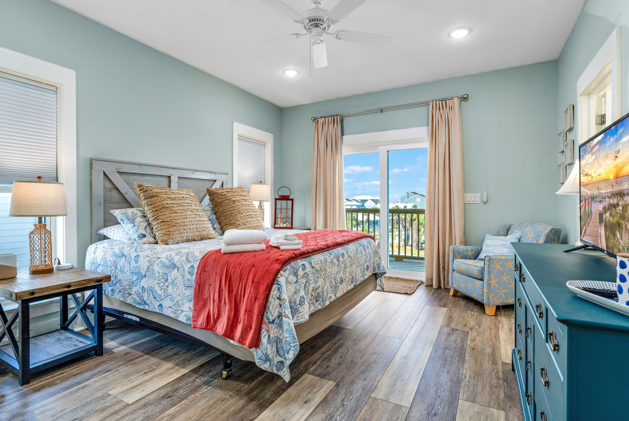 Upstairs King Bedroom Suite 3 with Full Balcony