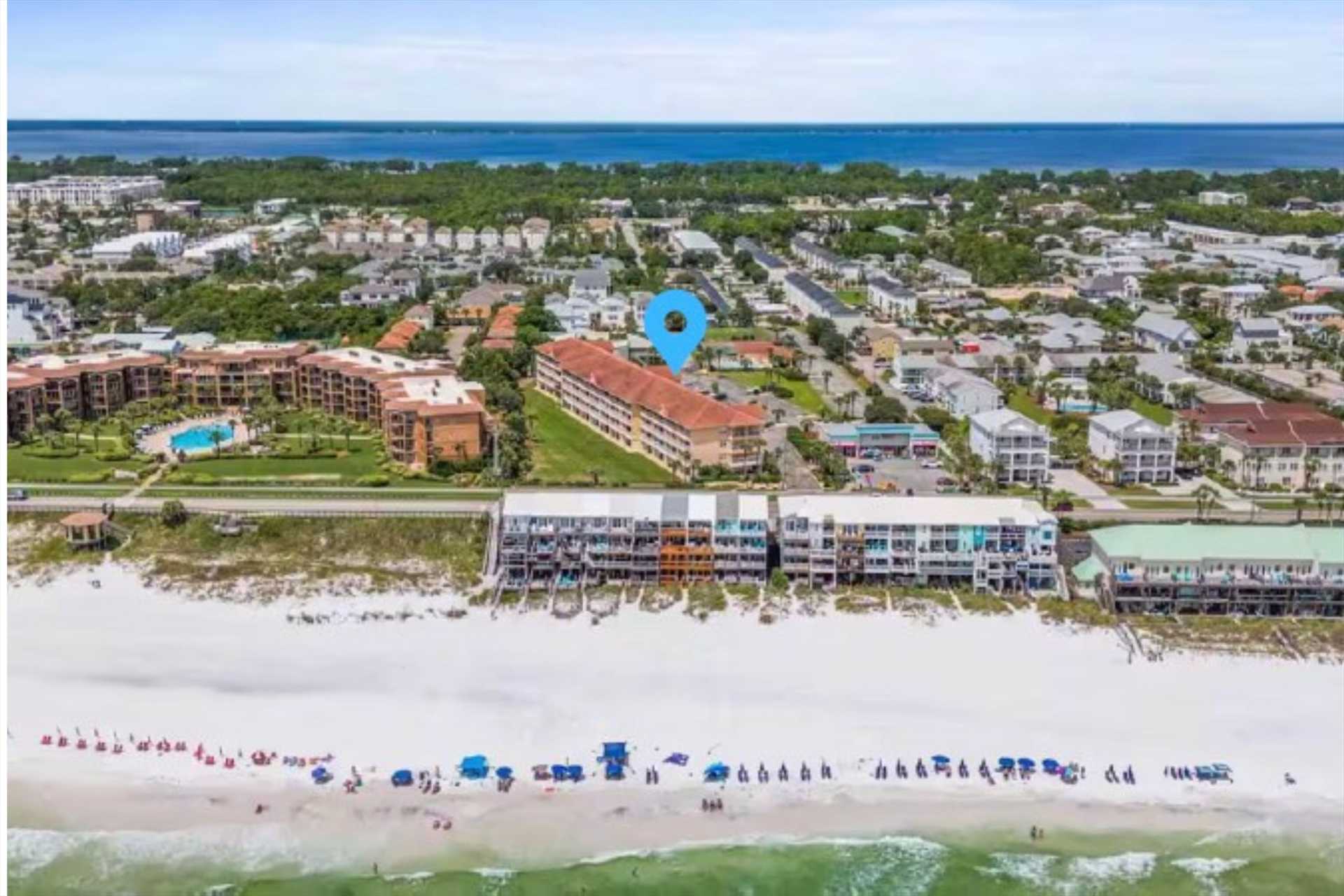 STeps to the beach with beach service 2 king +bunk