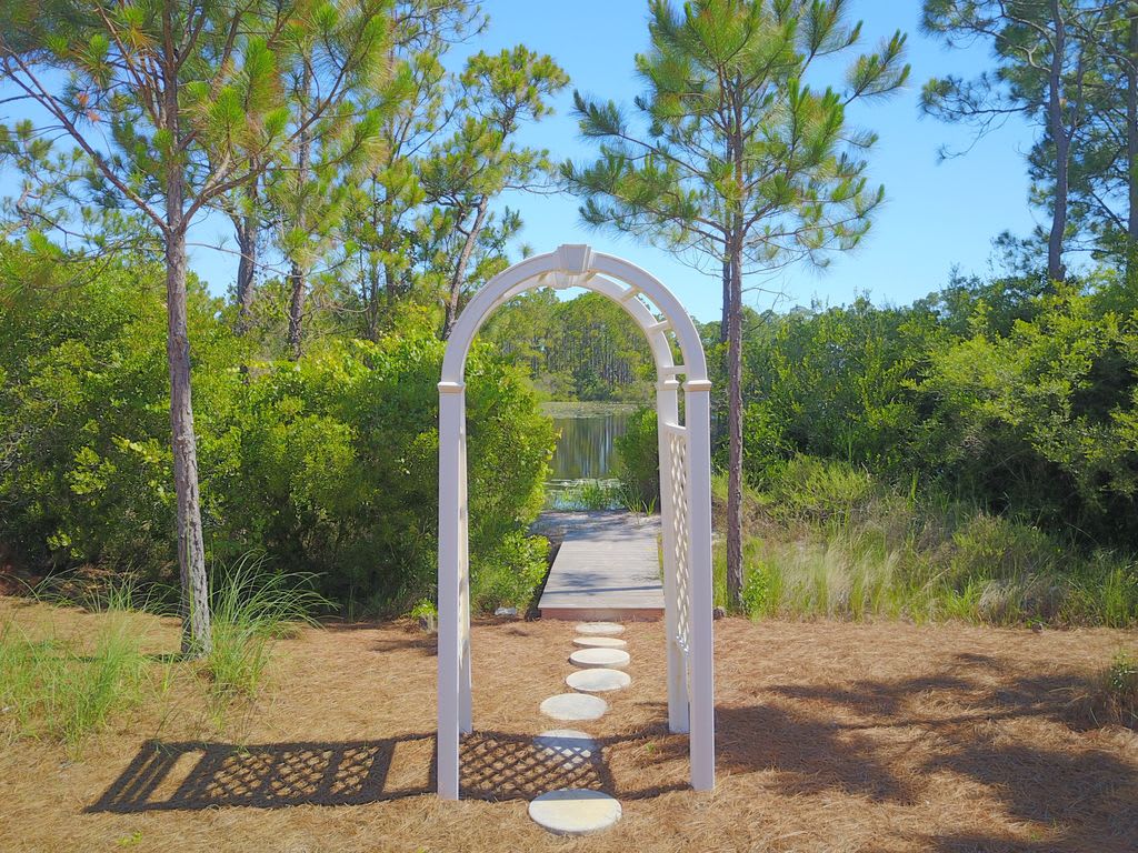 Looking from the backyard to the lake.