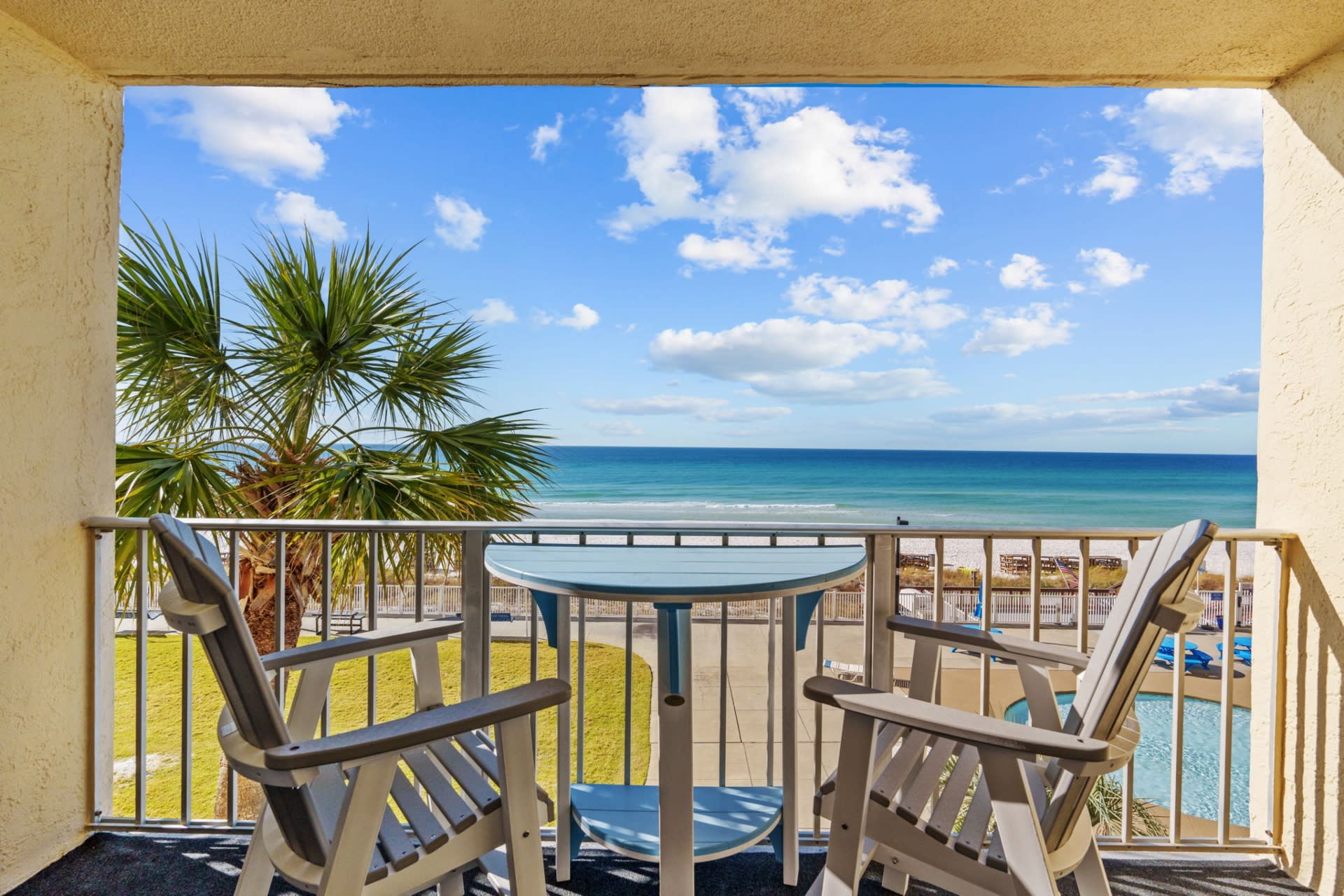 Private balcony with seating and an incomparable view