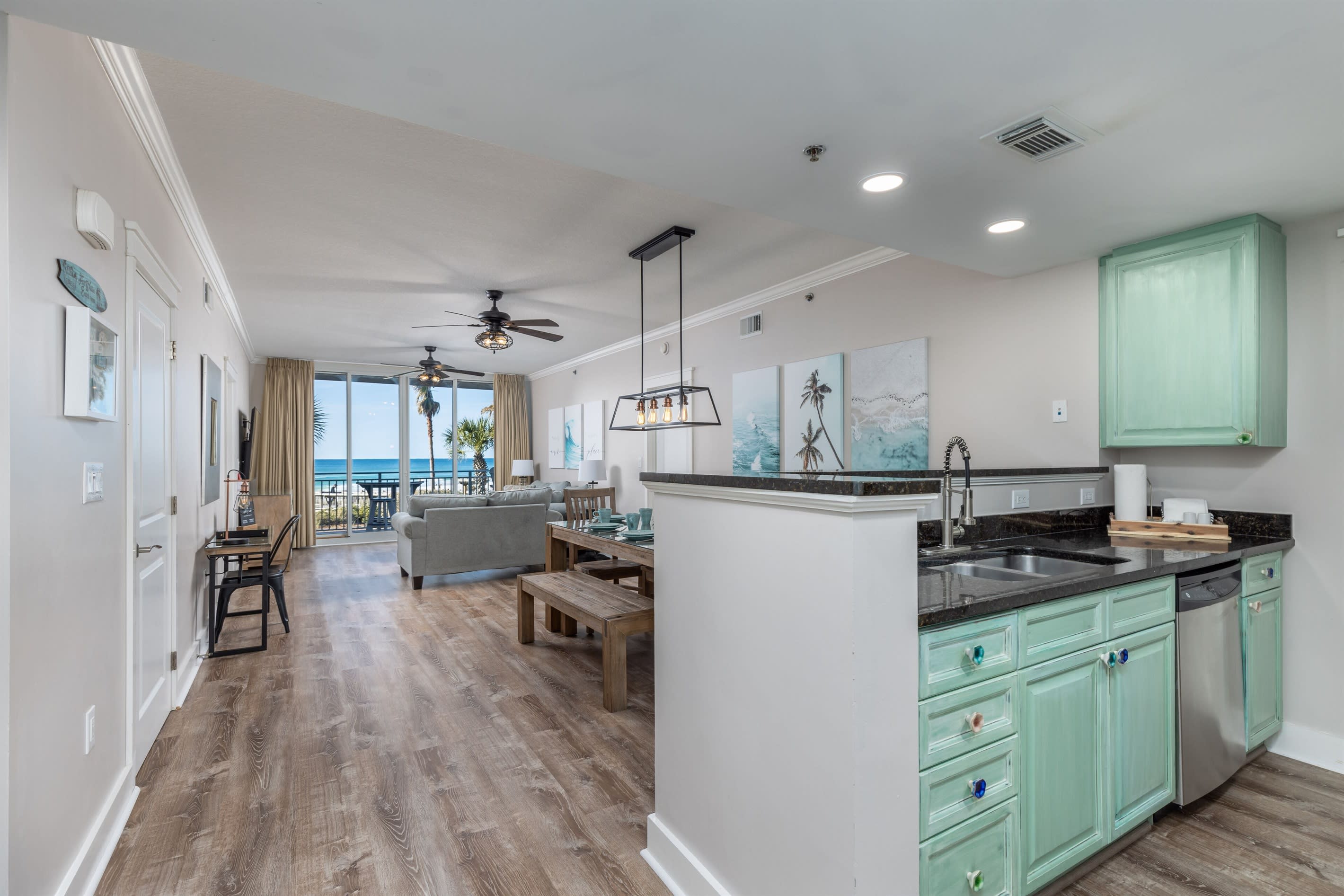 From the front entrance, you'll be dazzled by the decor and ocean views. 