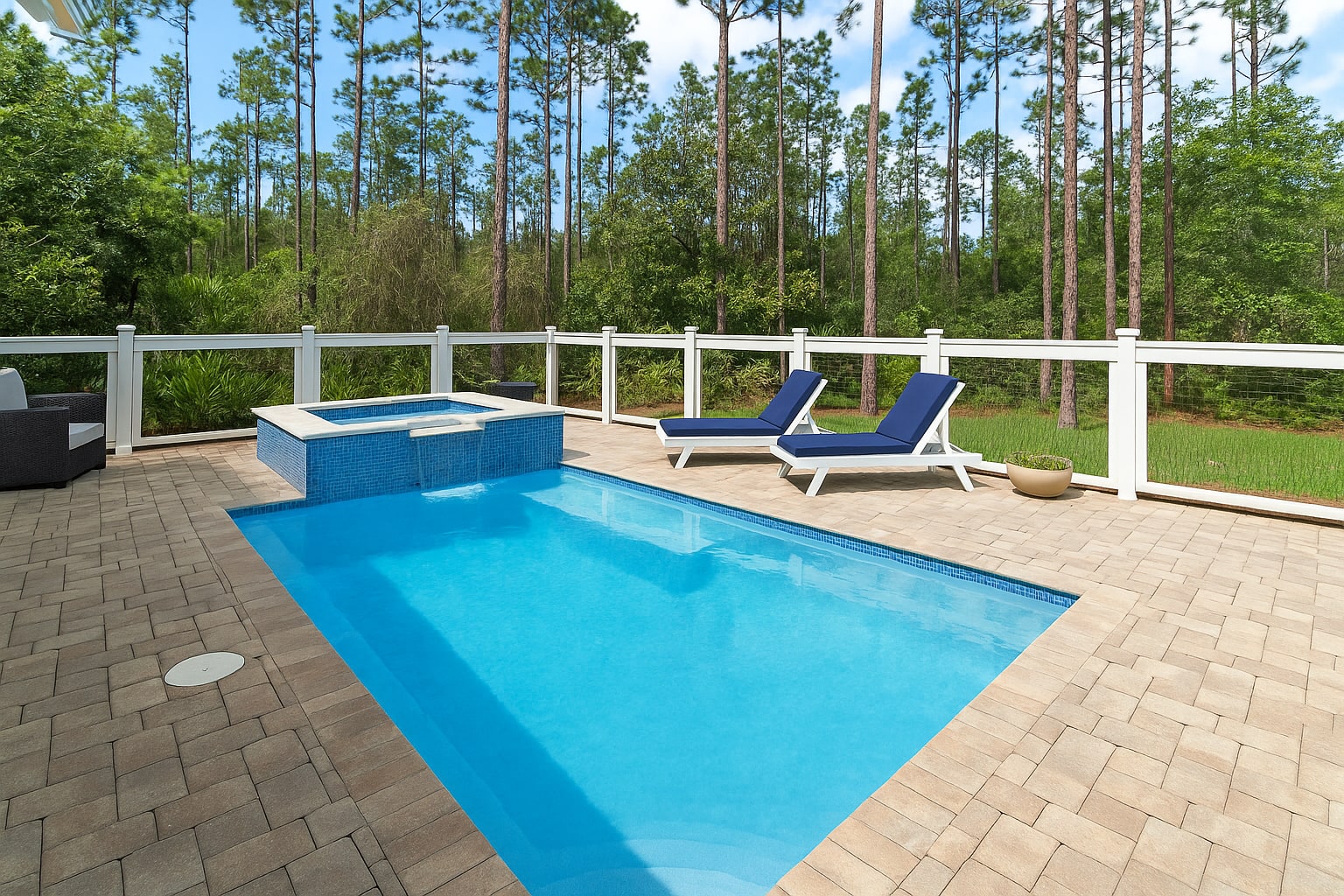 Private Pool backing to greenbelt