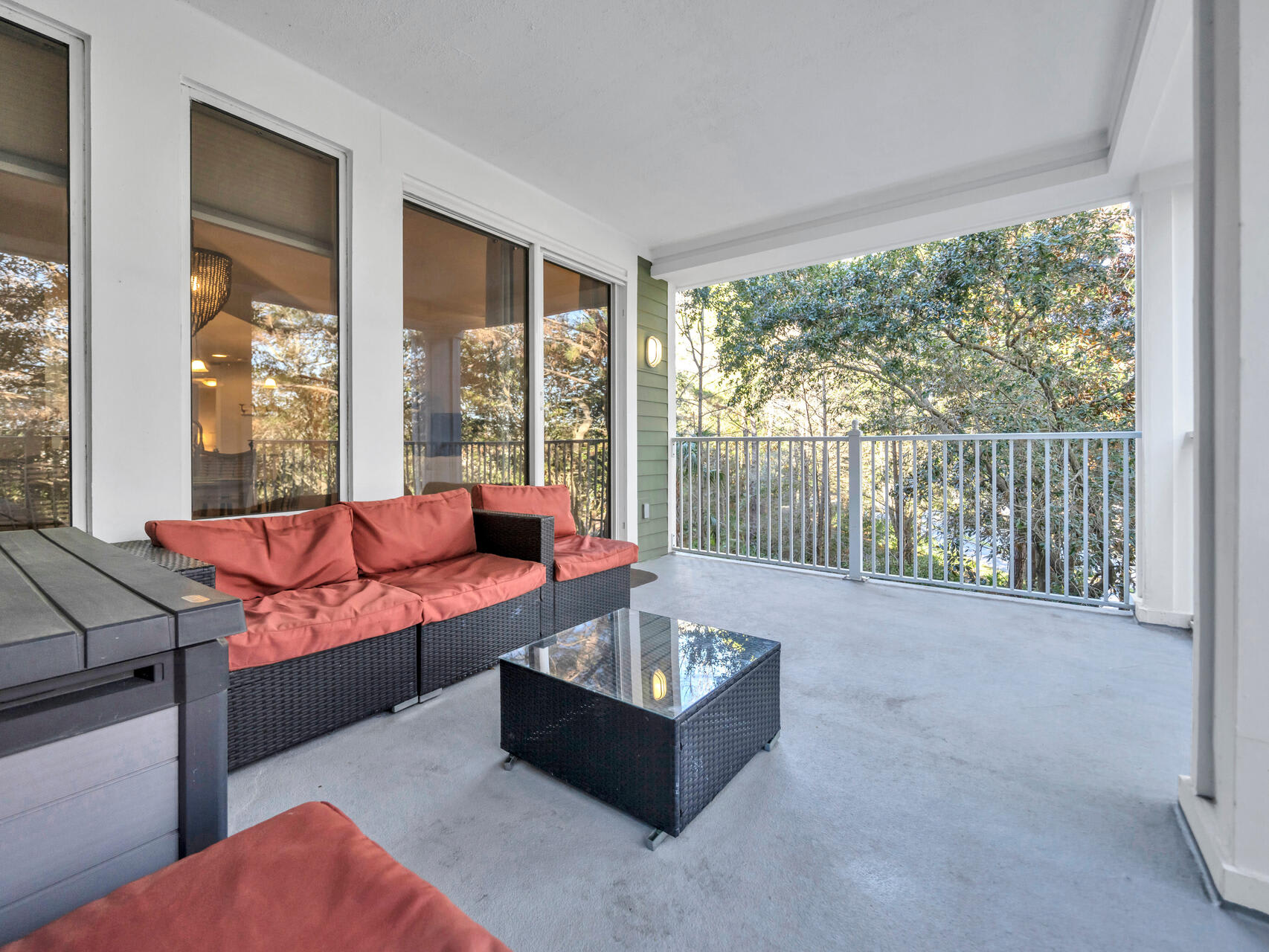 Relax on the 3rd floor patio among the trees