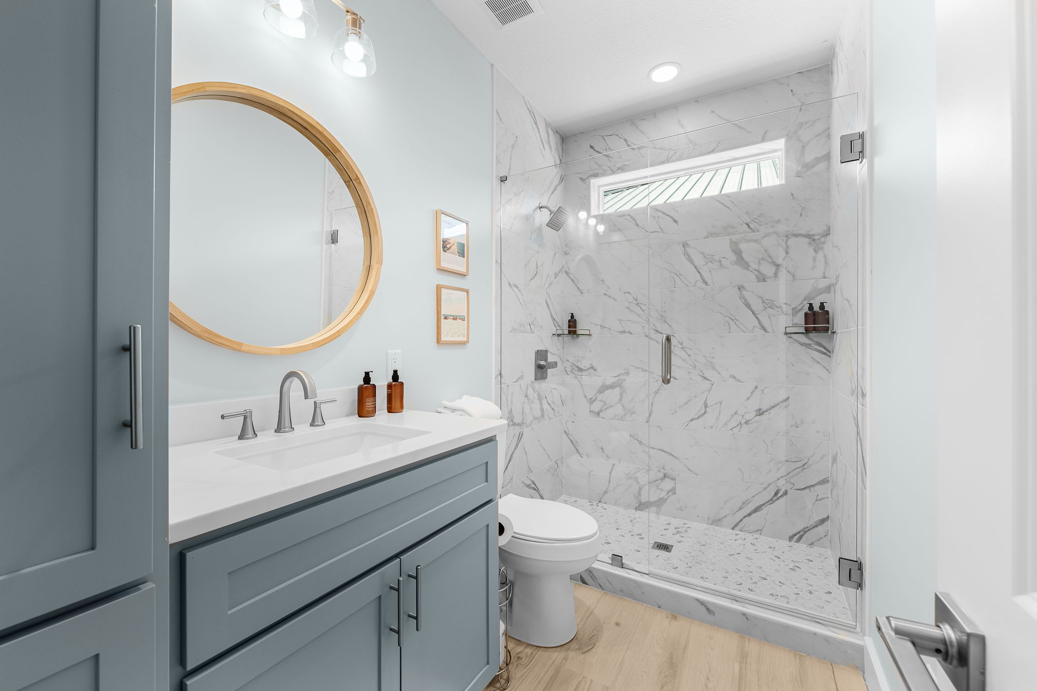 Wash your troubles away in the lovely 3-piece bathroom.
