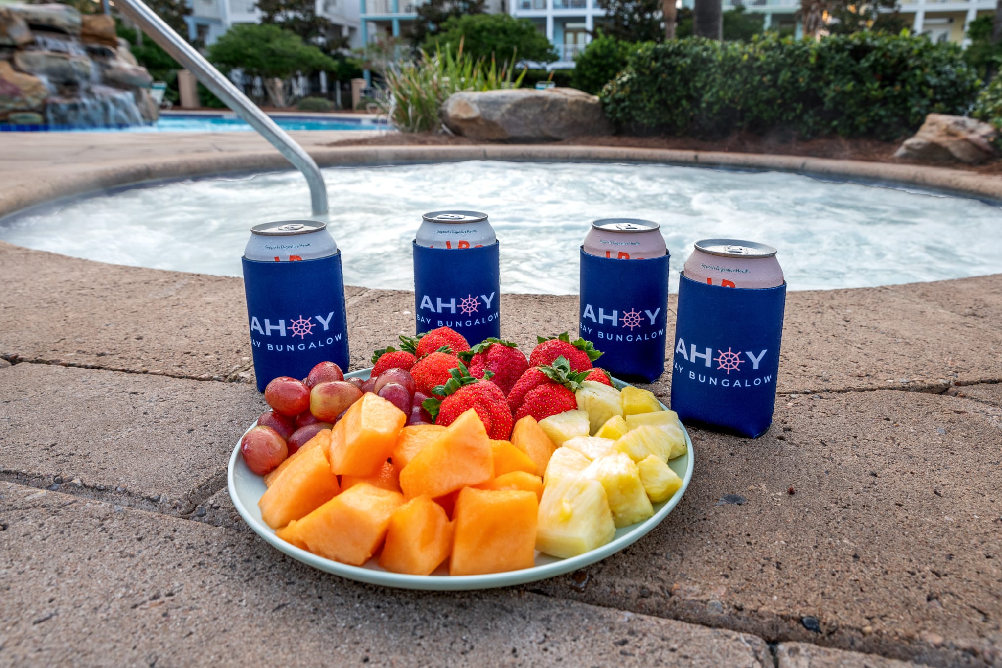 Relaxing hot tub at the community pool