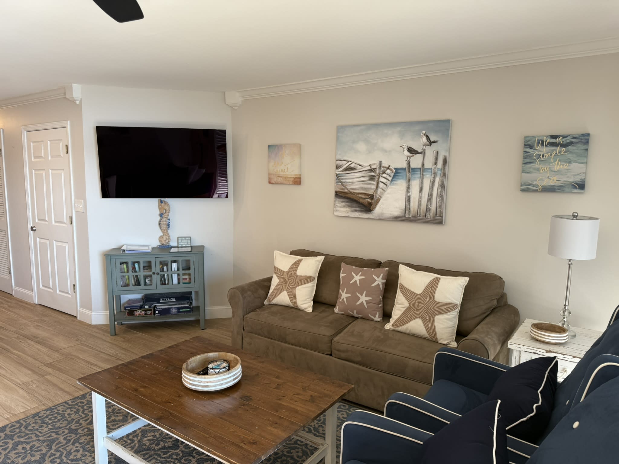 Living room with queen sleeper sofa