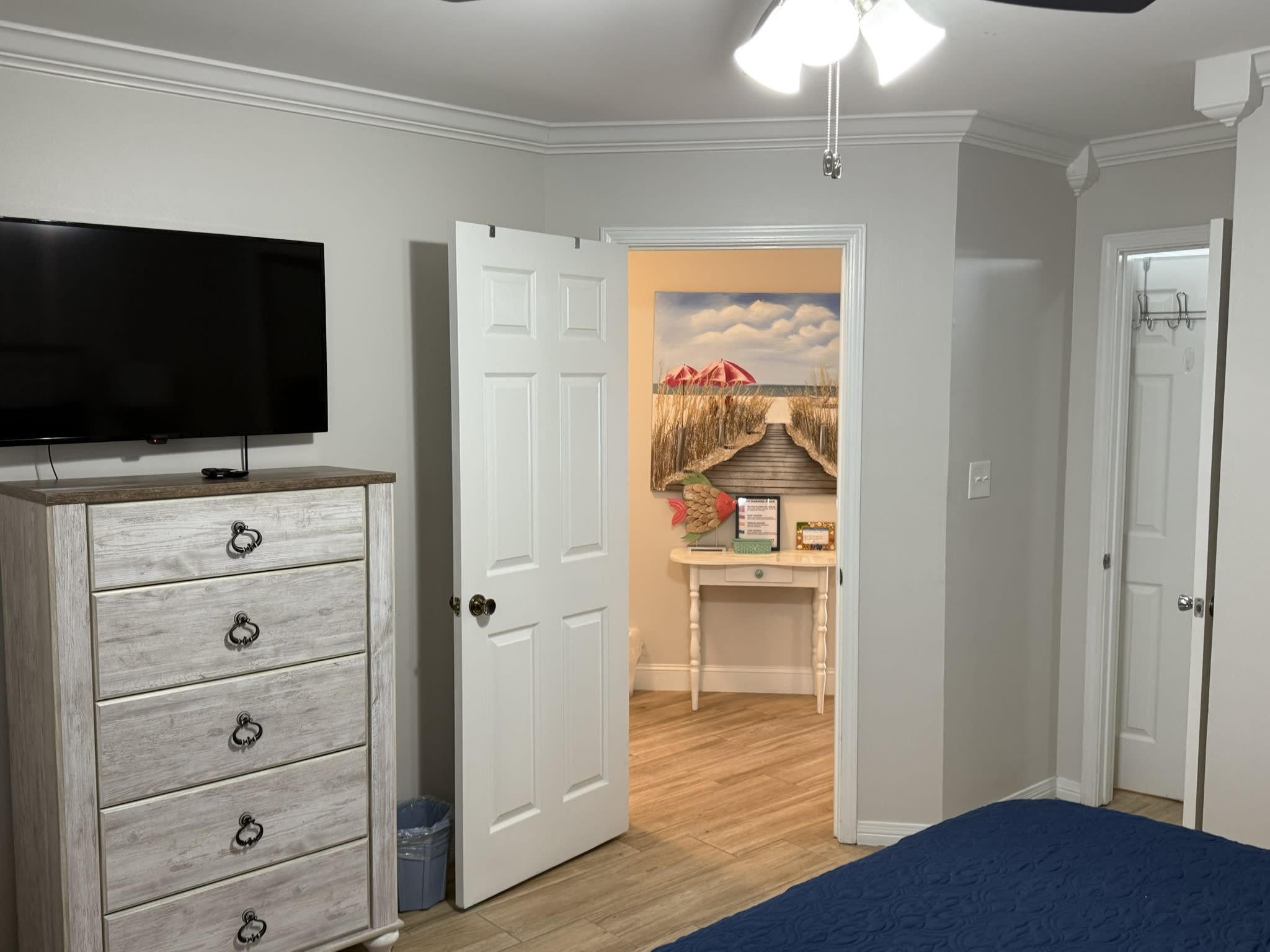 Master bedroom with smart TV
