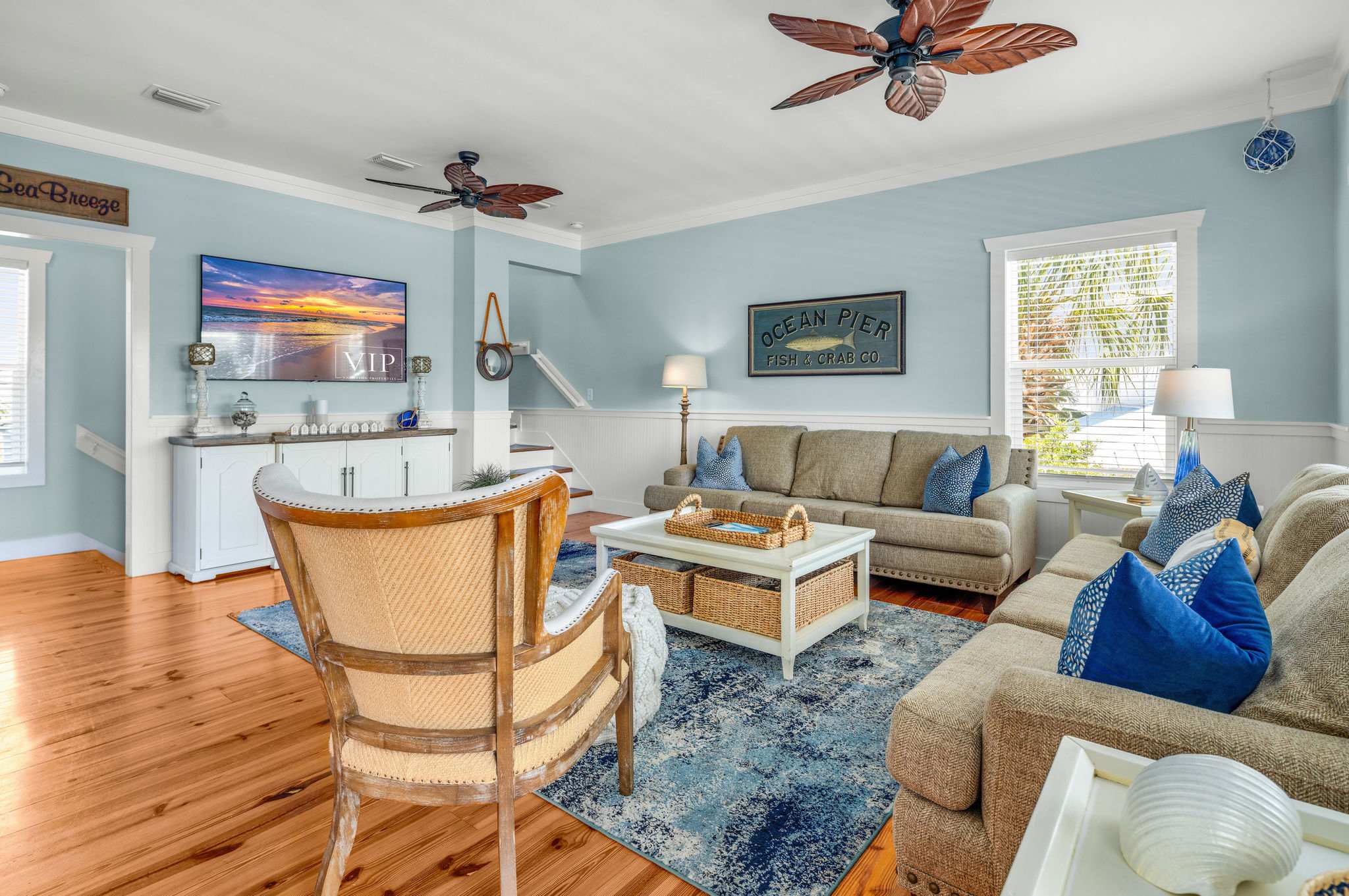 Comfy Couch with TV.