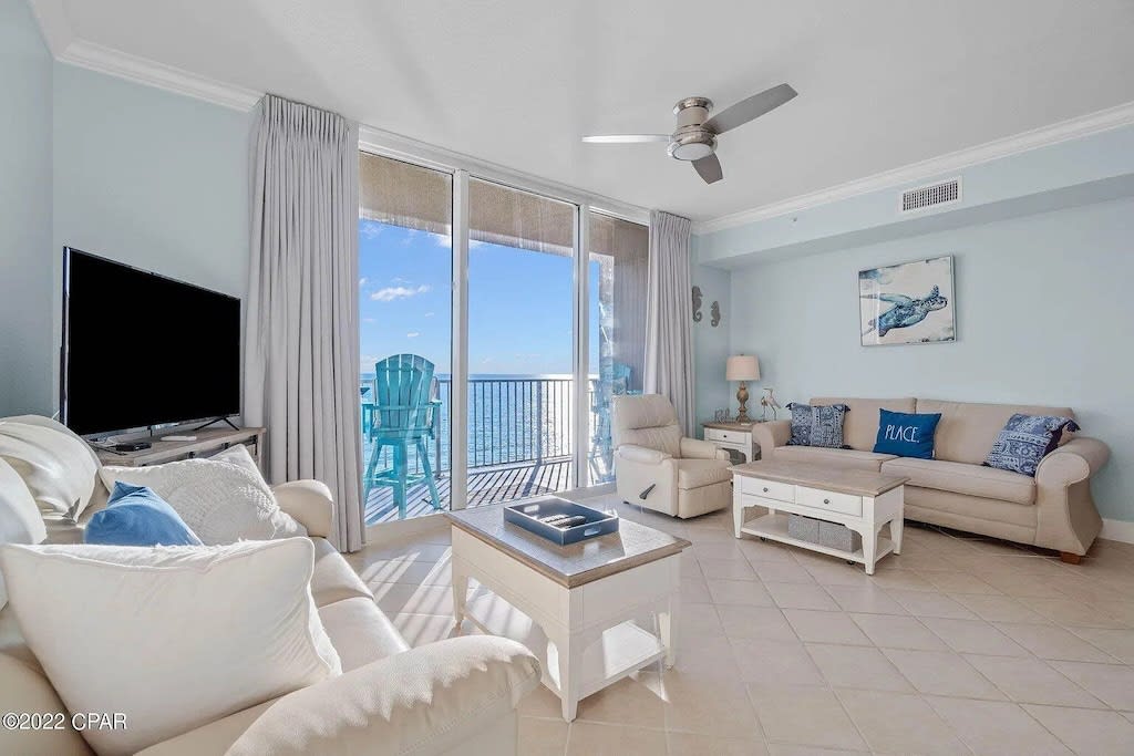 Living room with balcony