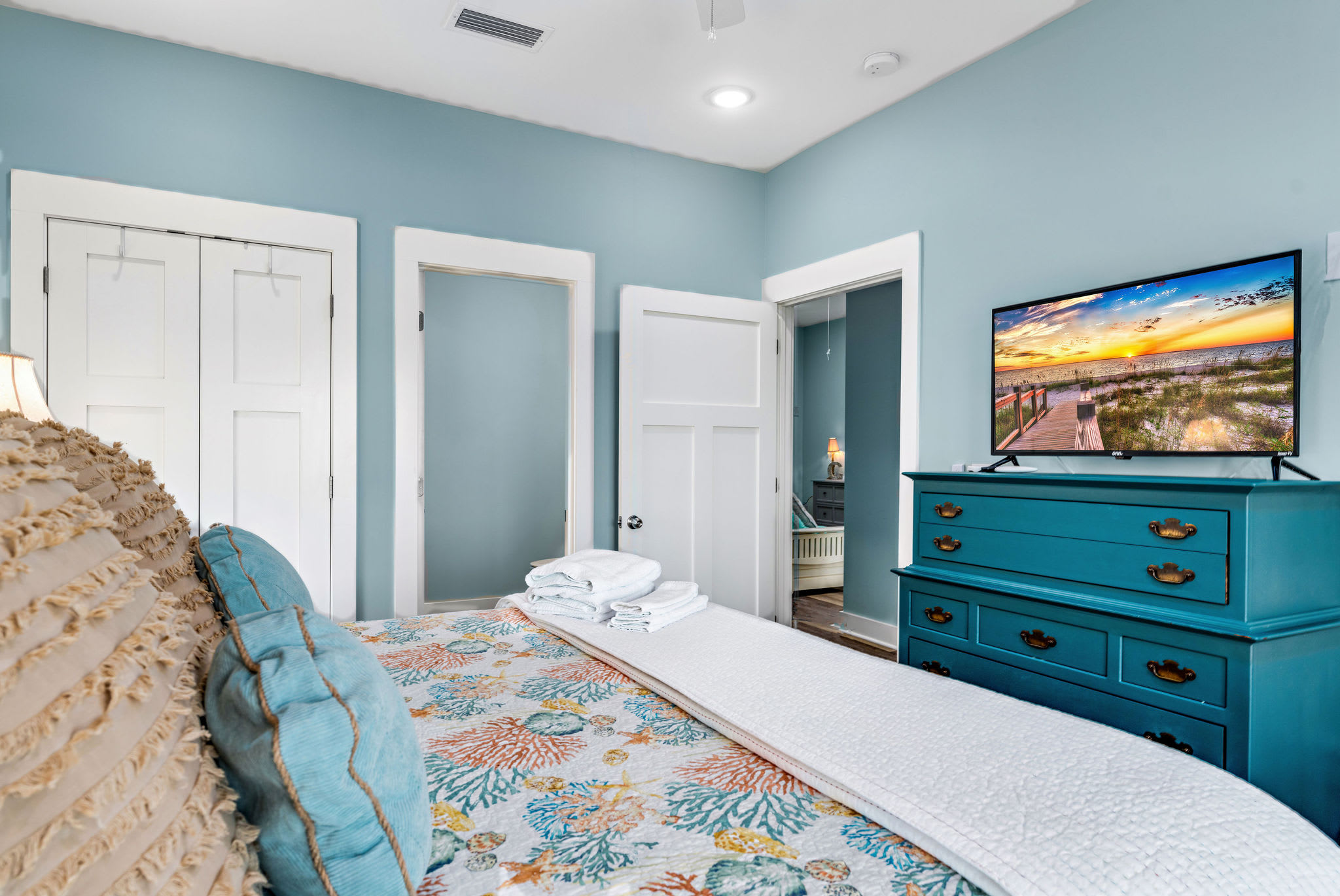 Upstairs King Bedroom Suite 2 with Full Balcony