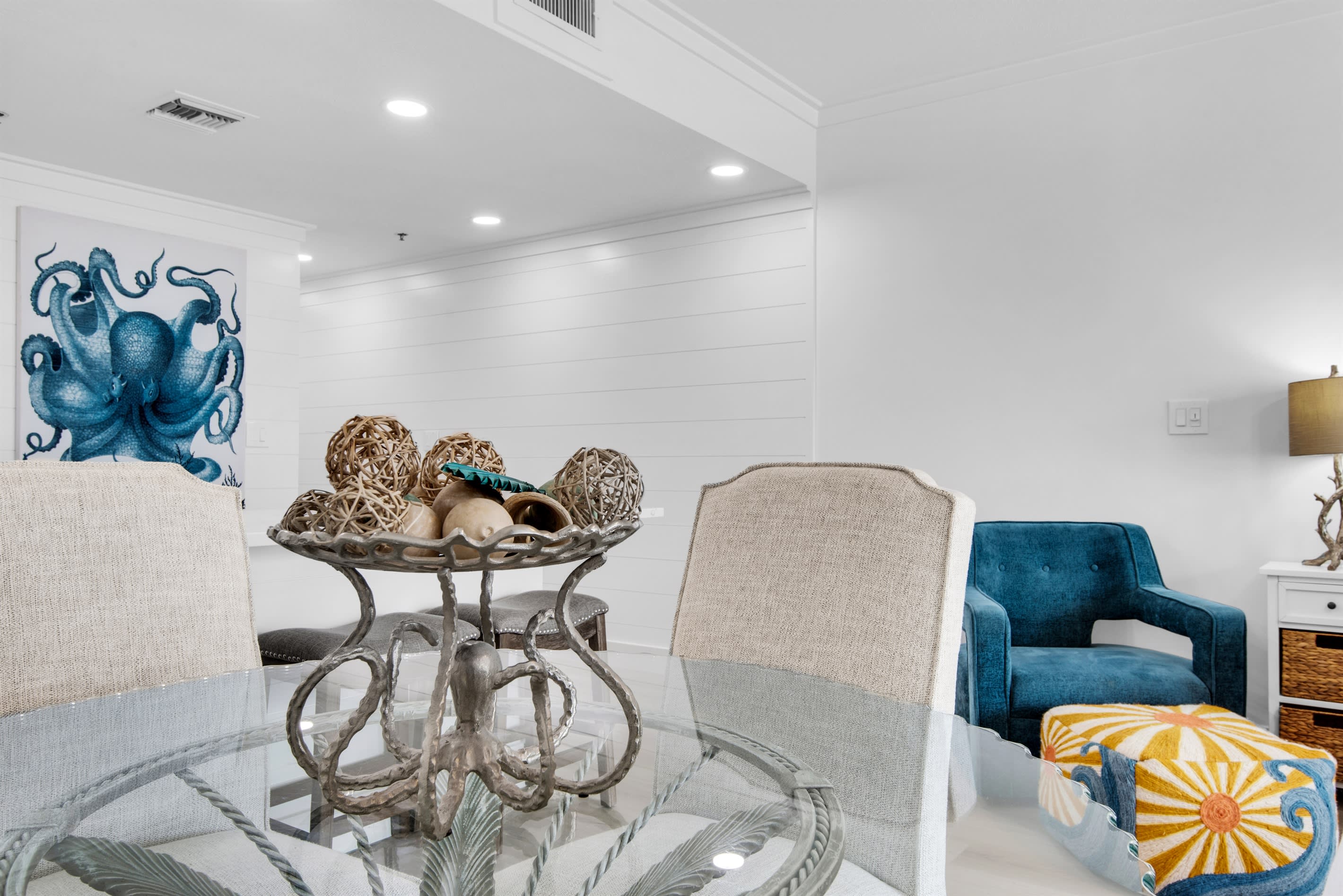 Dining space and living area