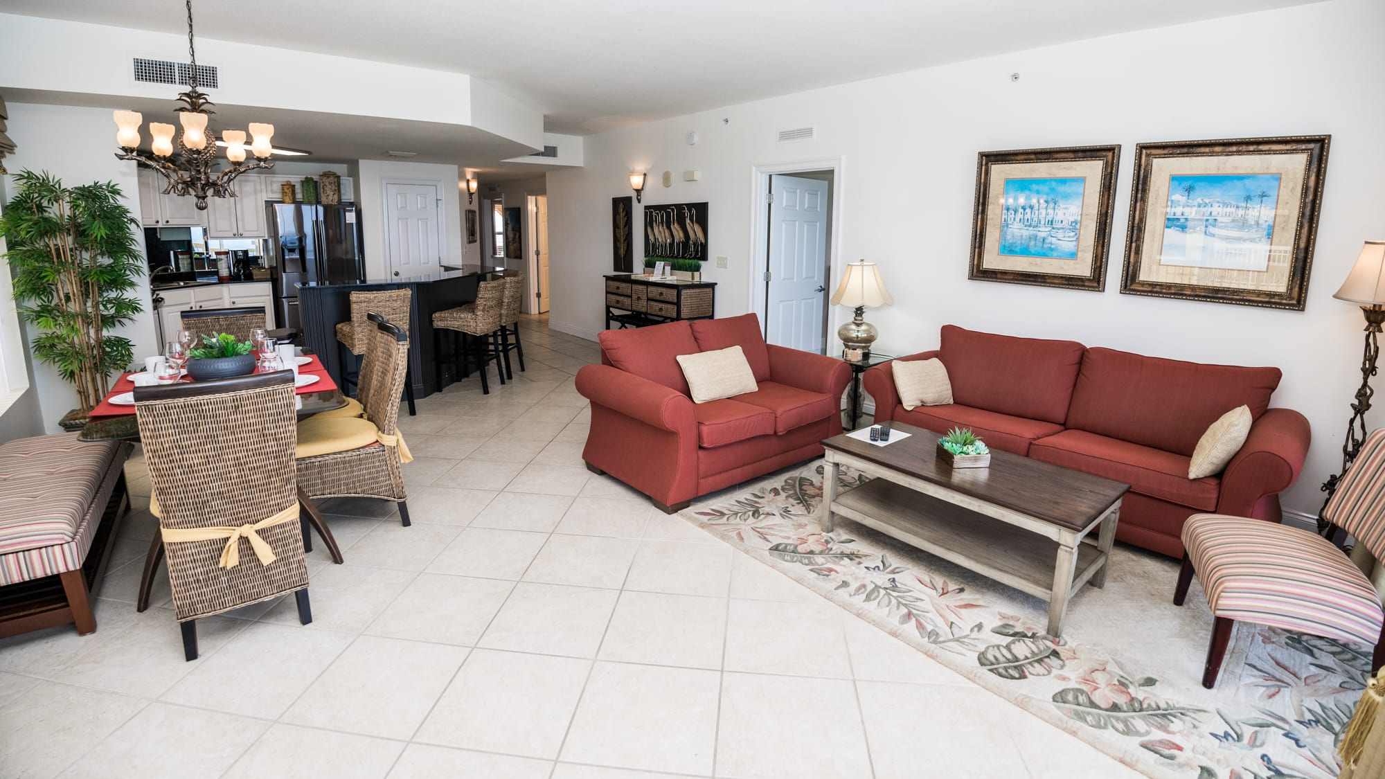 The open space, living, dining & Kitchen make a great gathering & entertainment area