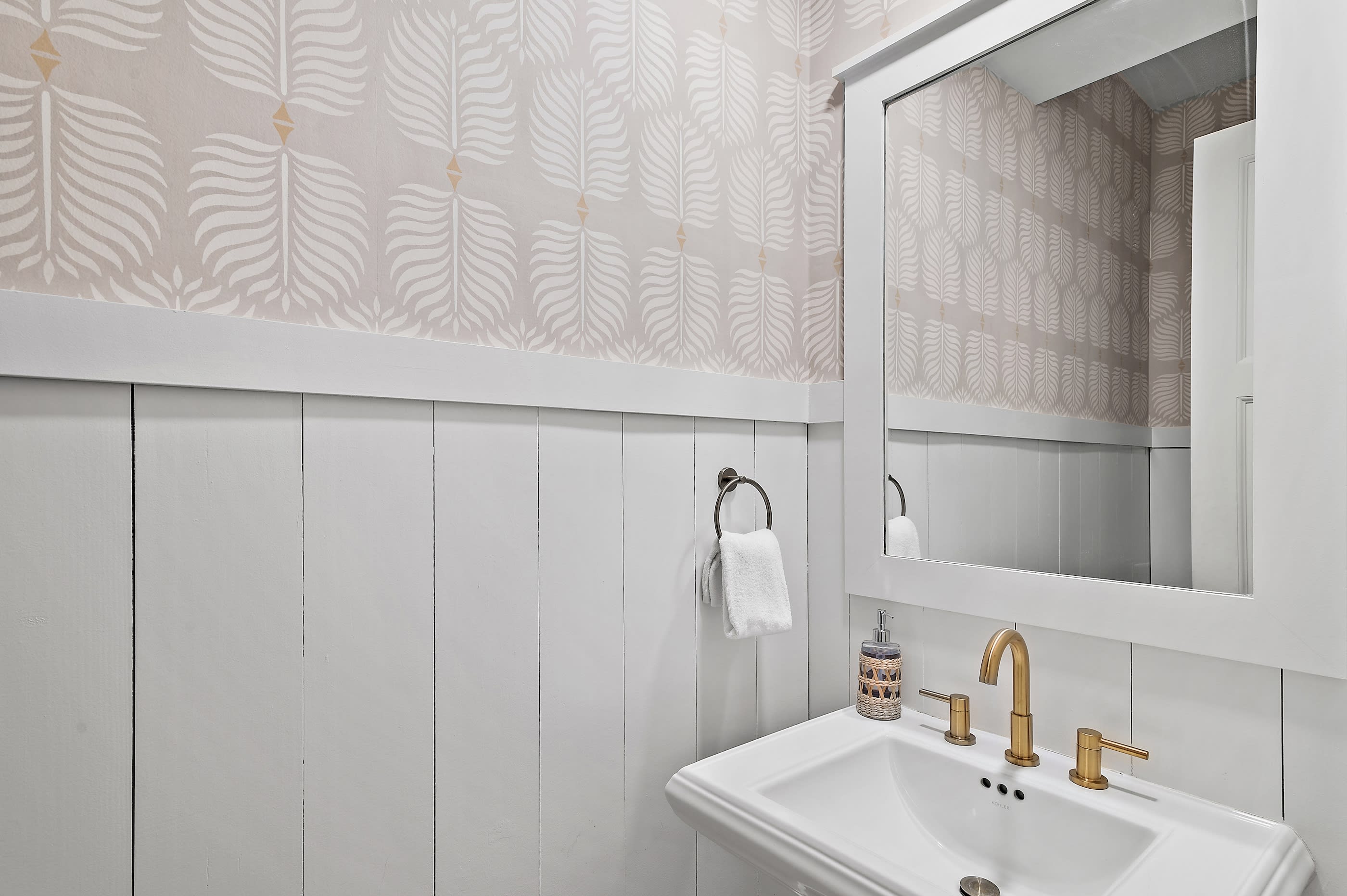 Updated half bath off kitchen