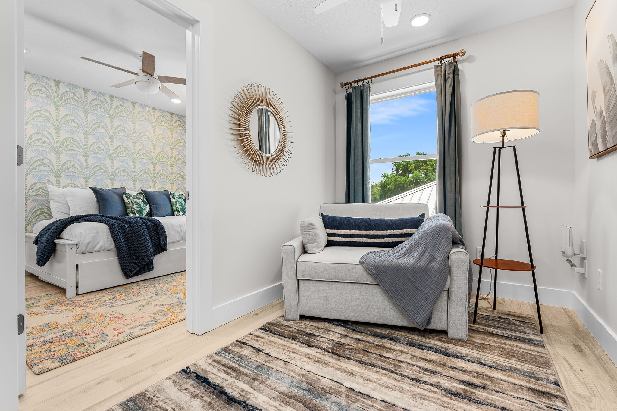 Retreat to the second floor, where you'll discover a gorgeous reading nook.