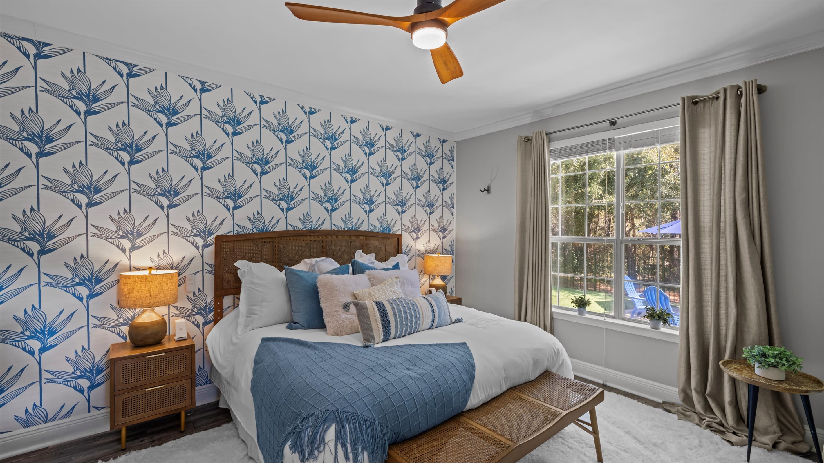 Drift off to sleep in this serene retreat after a sun-kissed day by the shore.