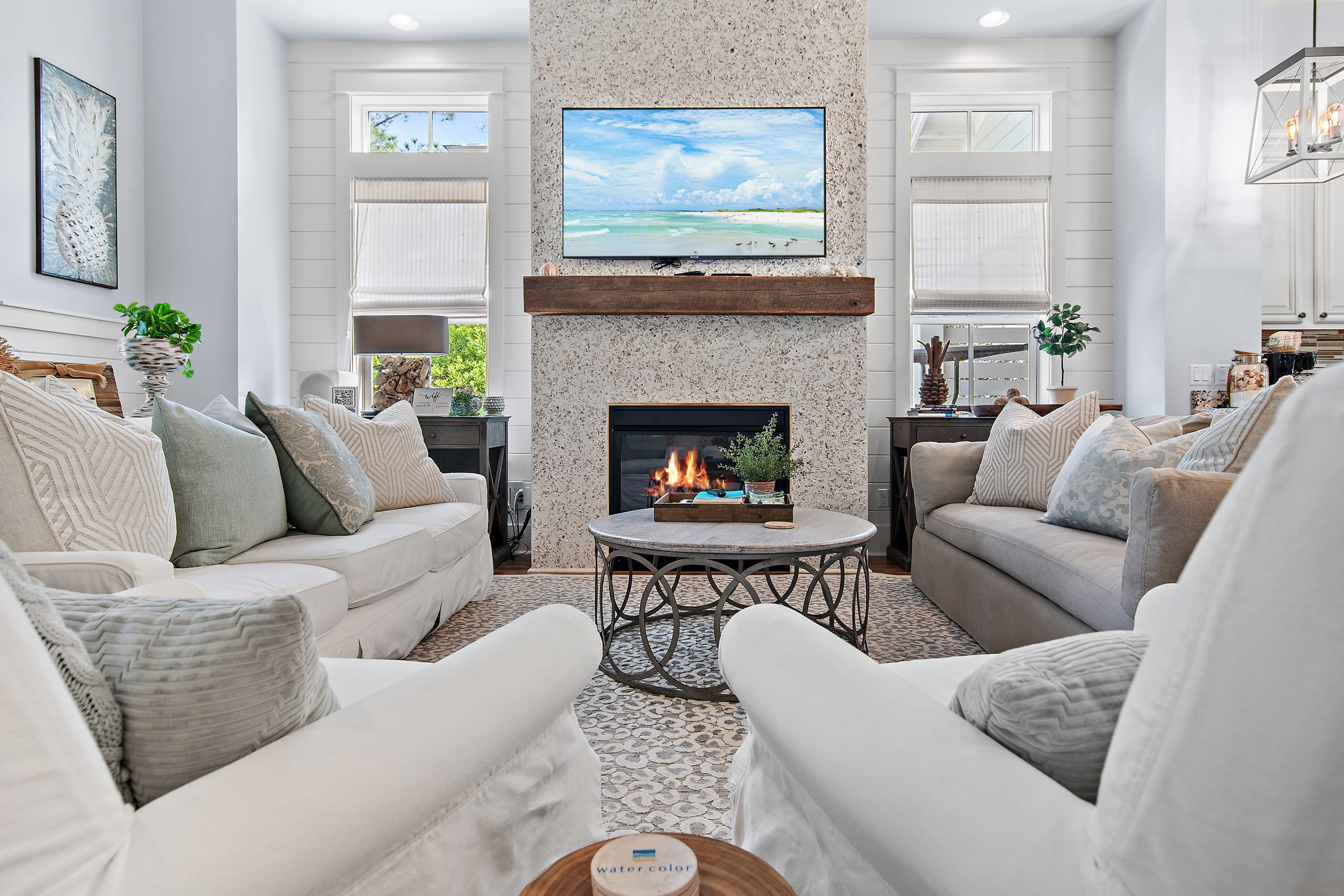 Beautiful living room with lots of seating