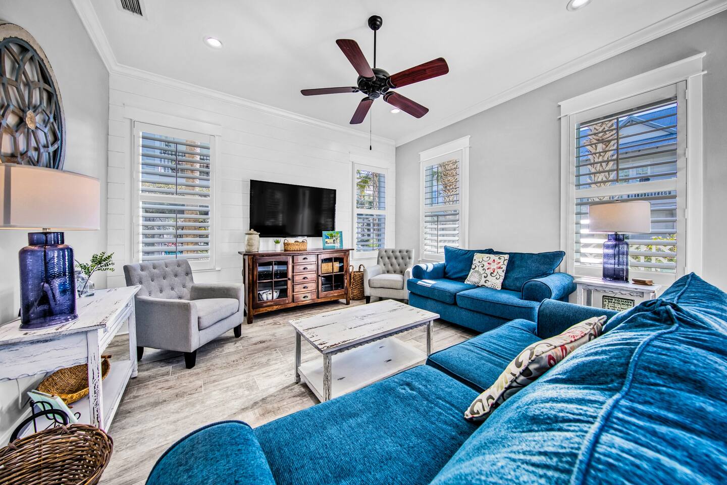 Living room with plenty of seating to relax for a movie night.  Netflix included with rental.