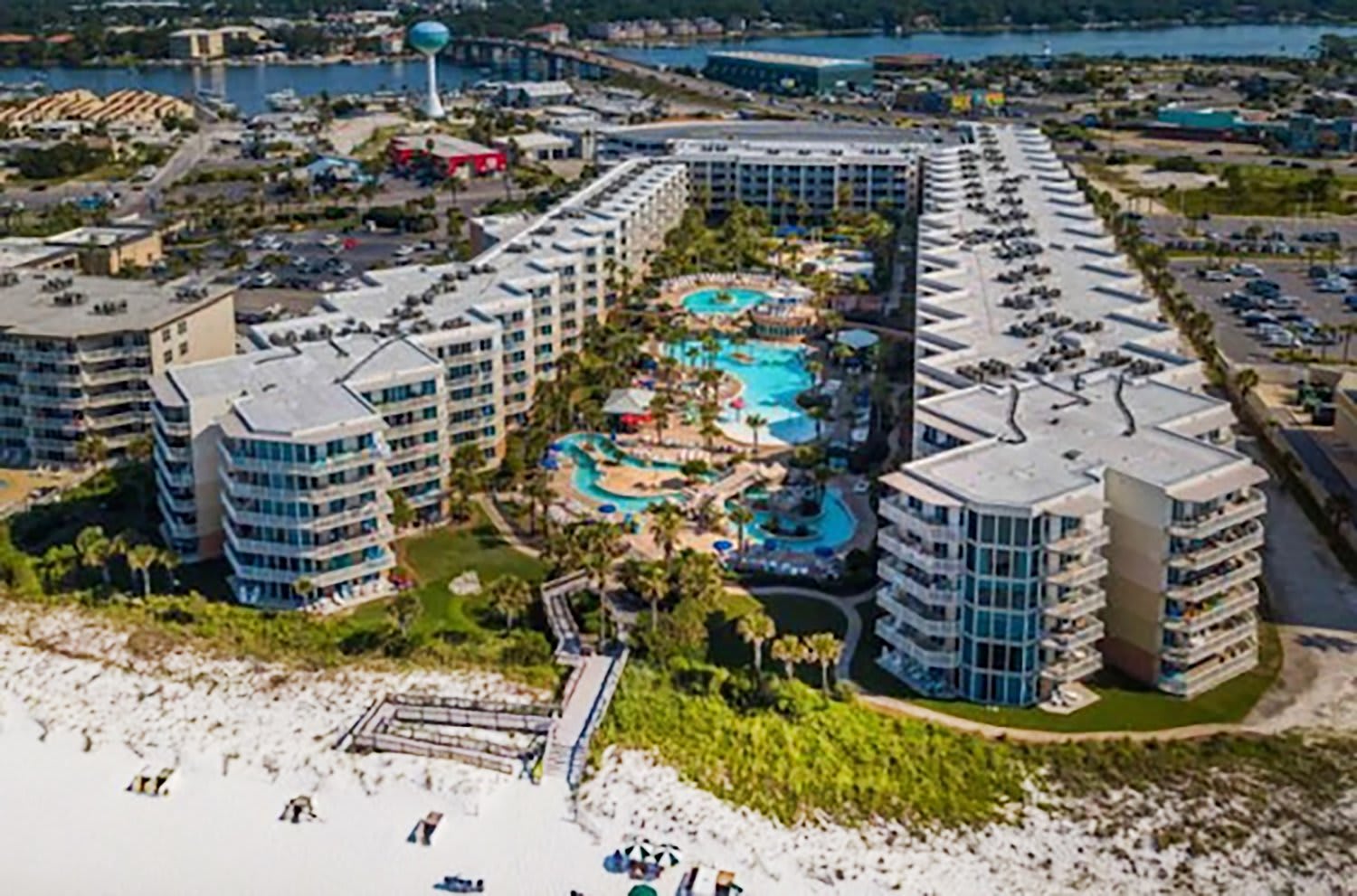 Aerial view of resort