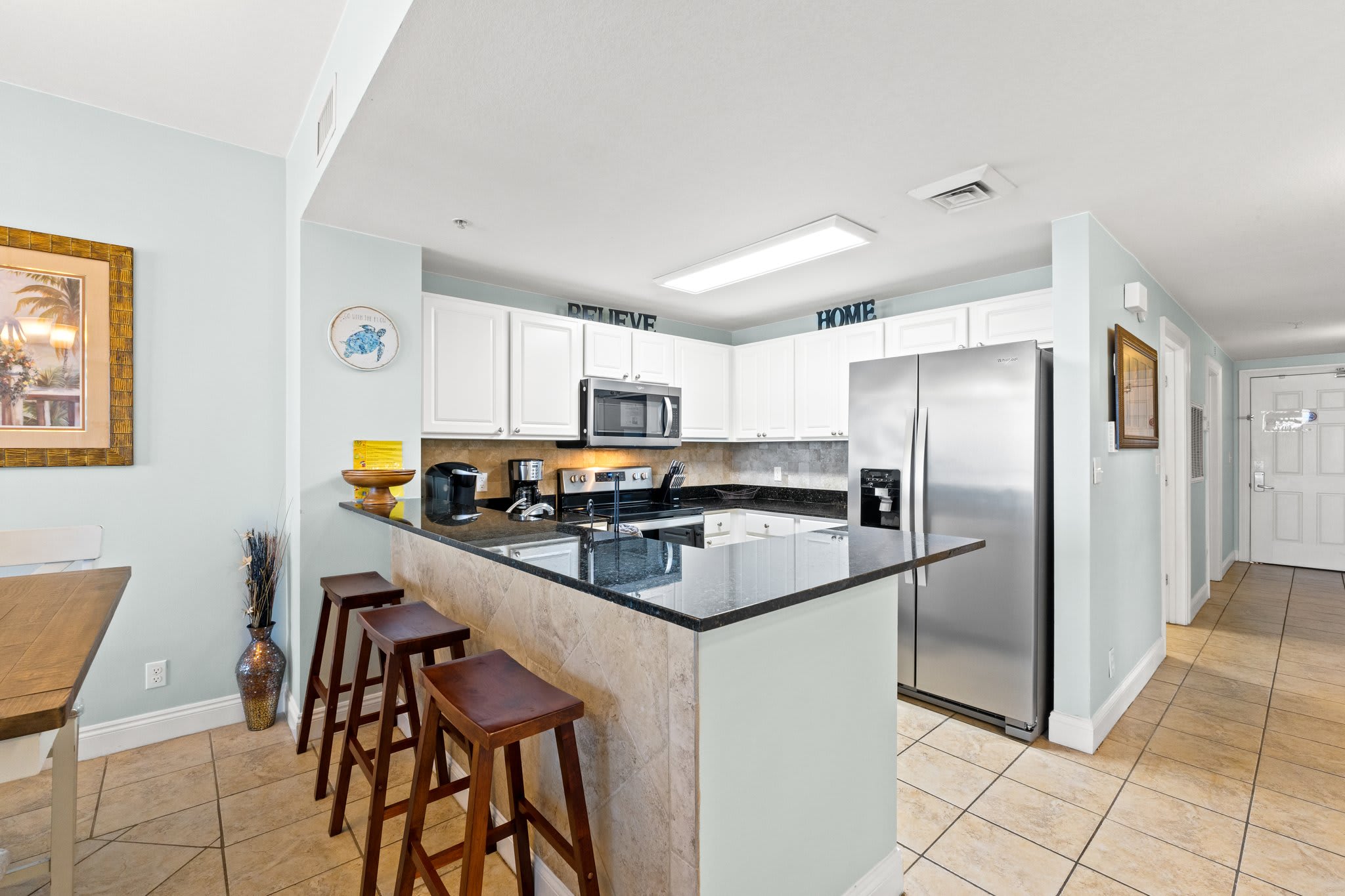 Extra seating at the kitchen bar