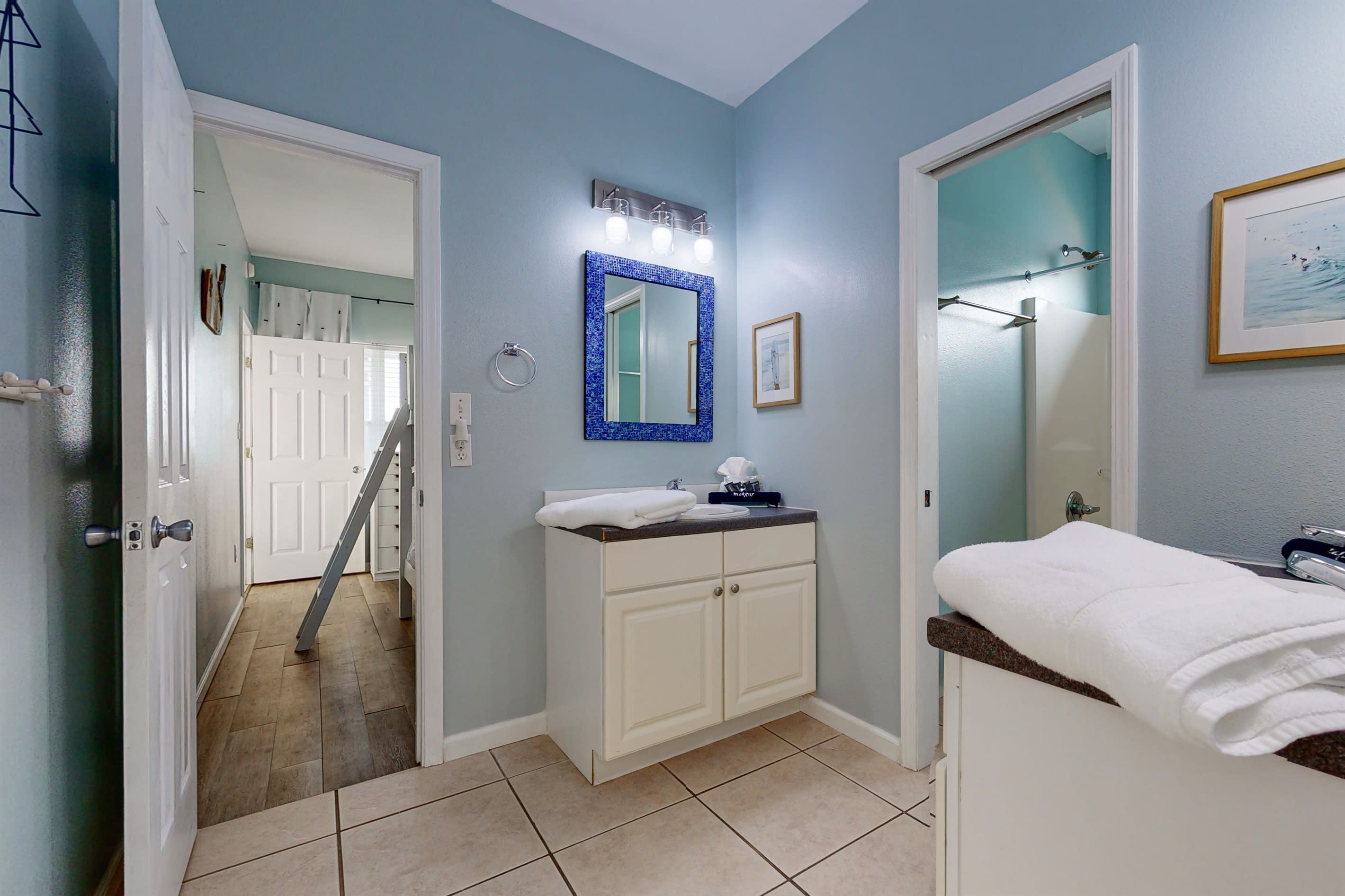 Second bathroom features 2 sinks