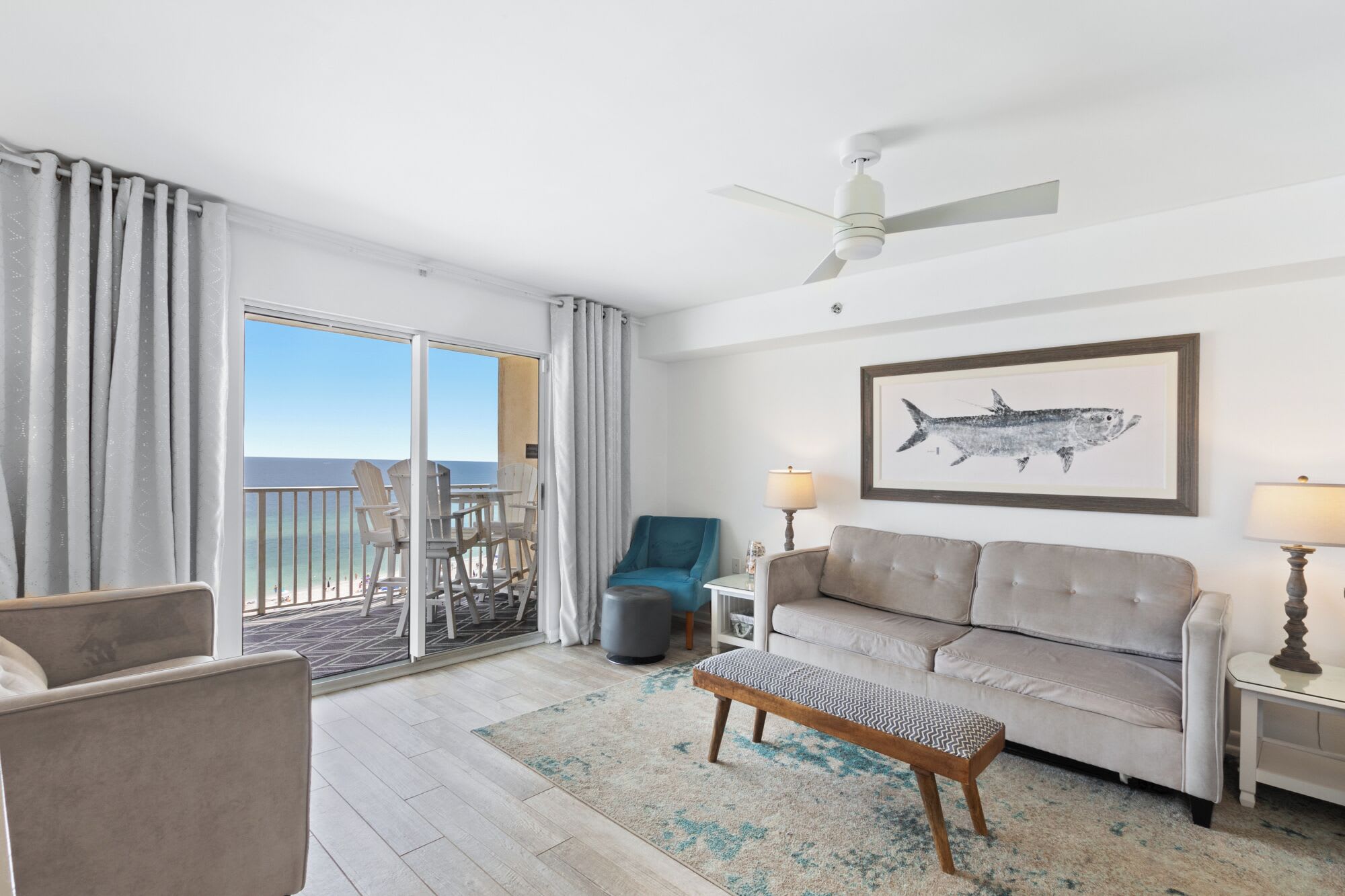 Living room with beach view