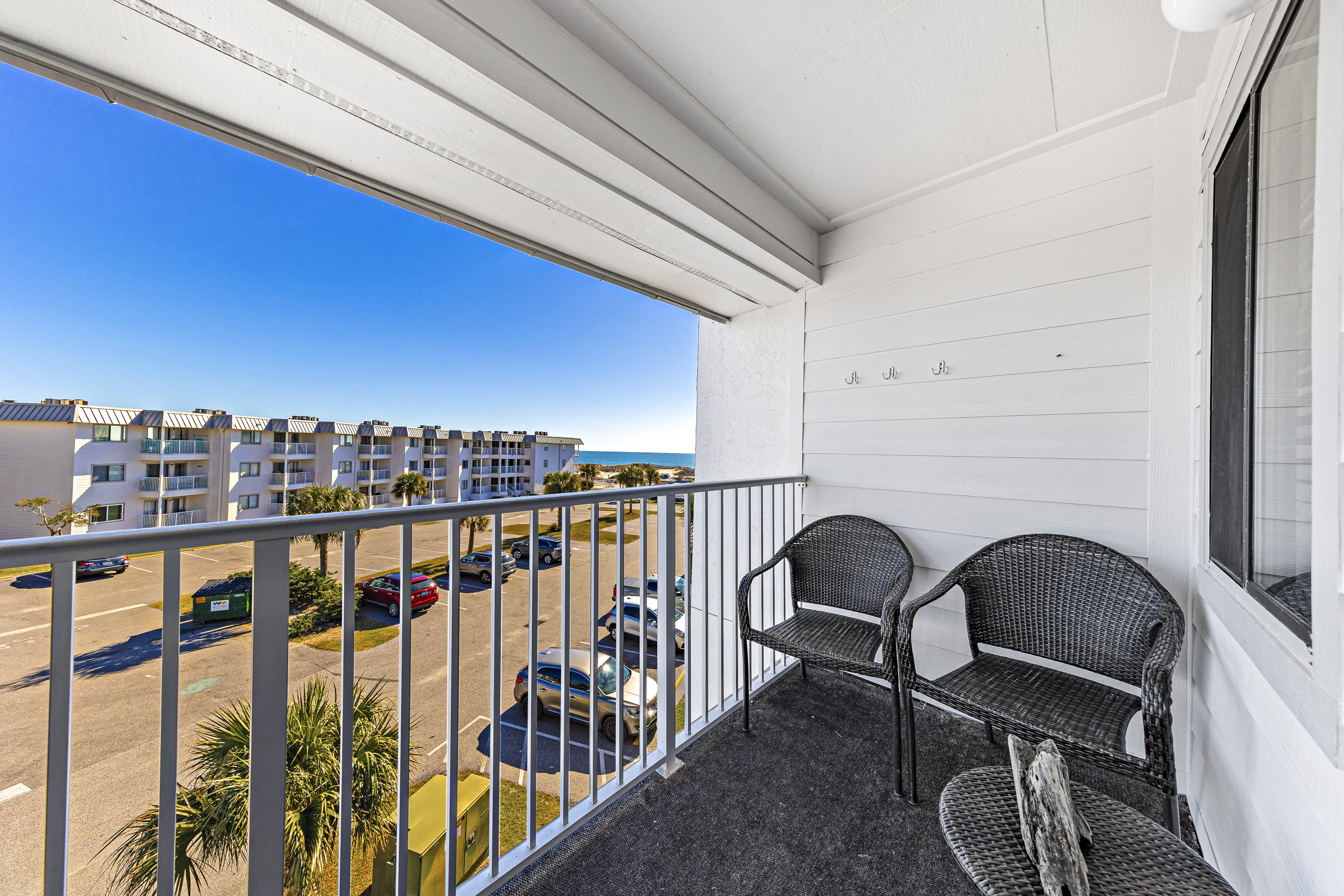 Shade on the balcony in the afternoon
