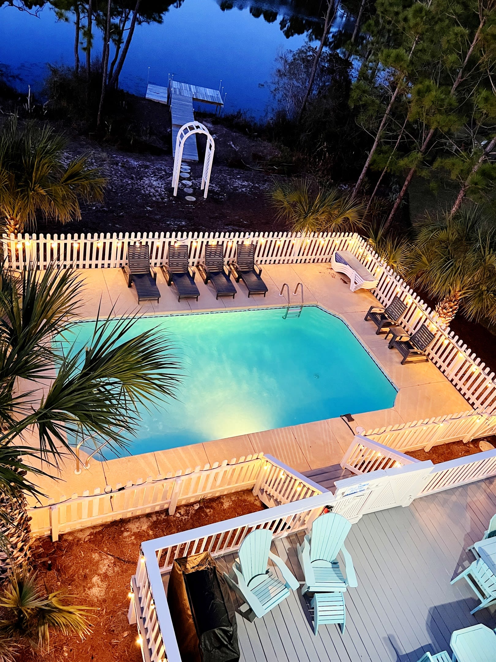 Pool lights for evening swims!