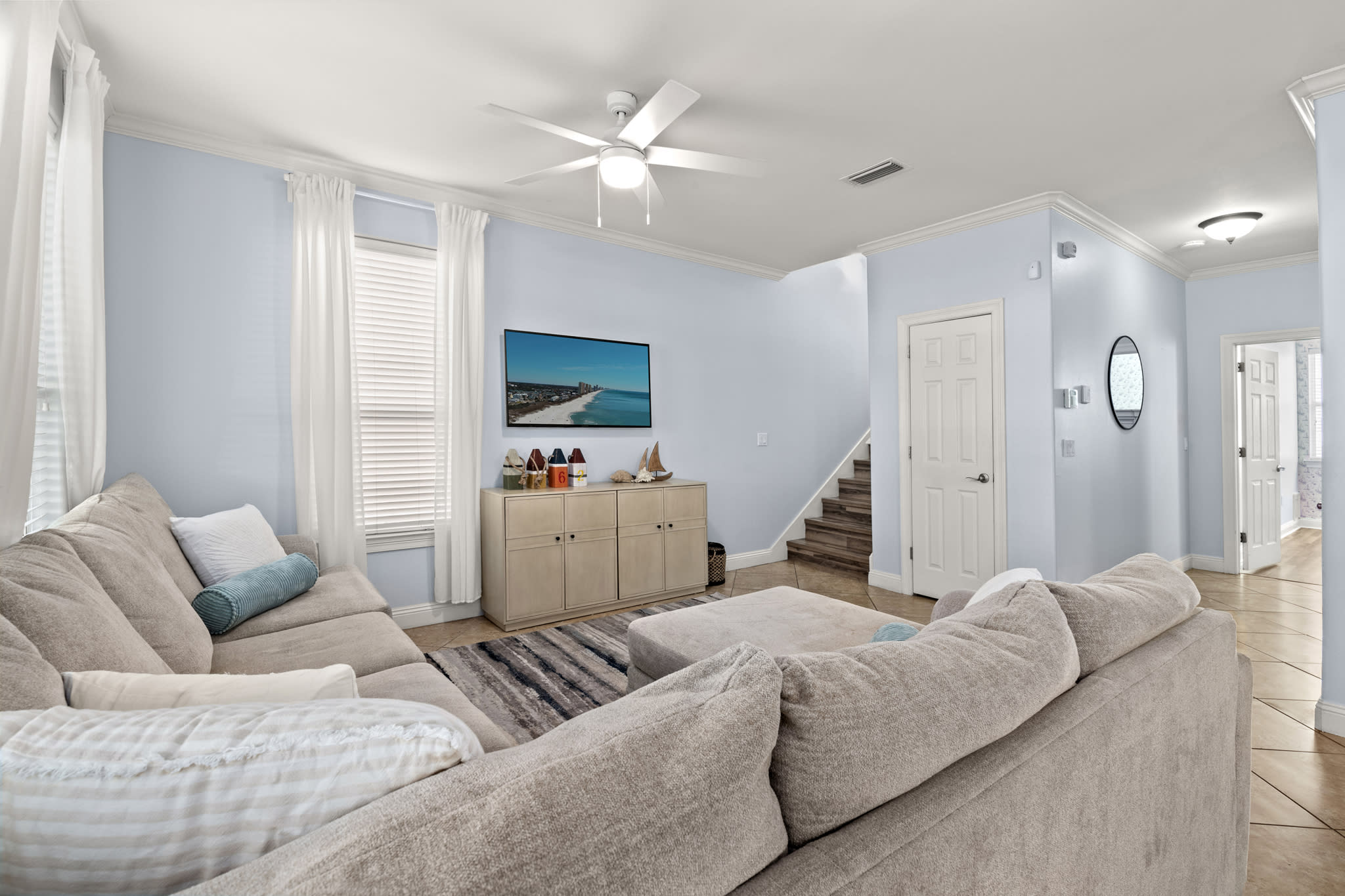 Spacious living room on first floor
