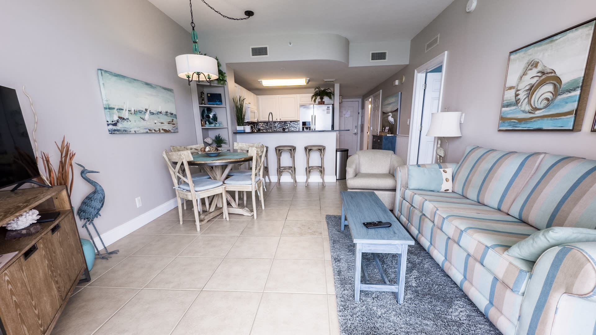 Glace sliding doors to the front door.