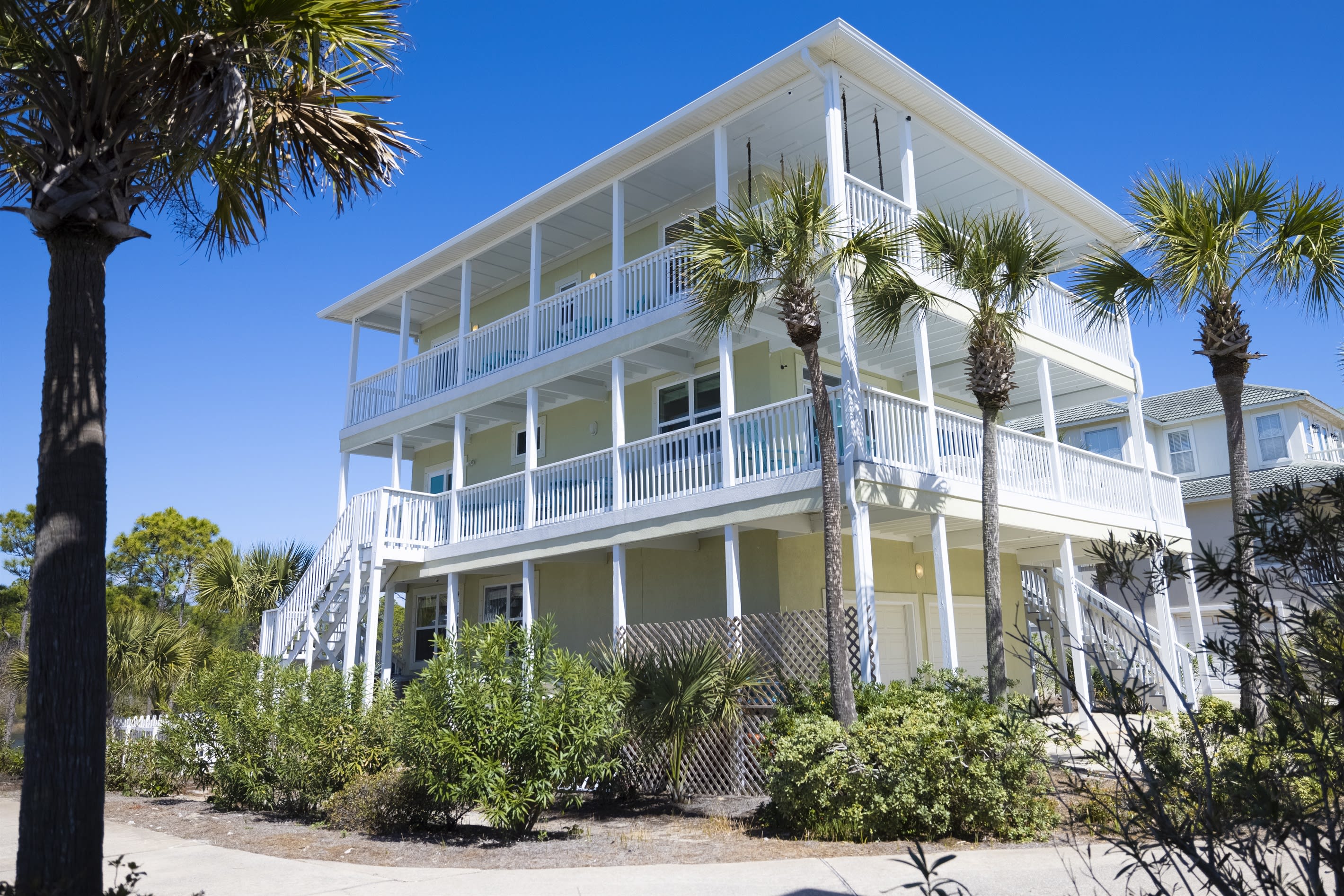 West side of house. Great gulf views with LOTS of seating!