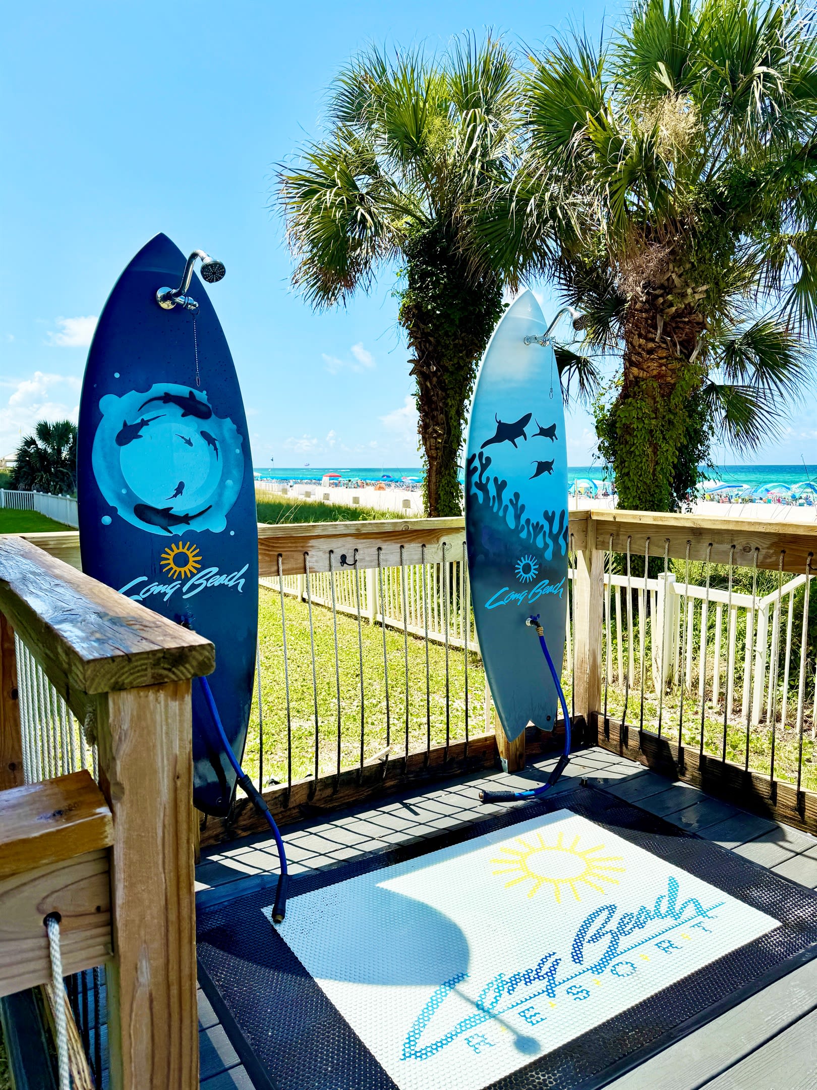 Beach showers and private gate entry
