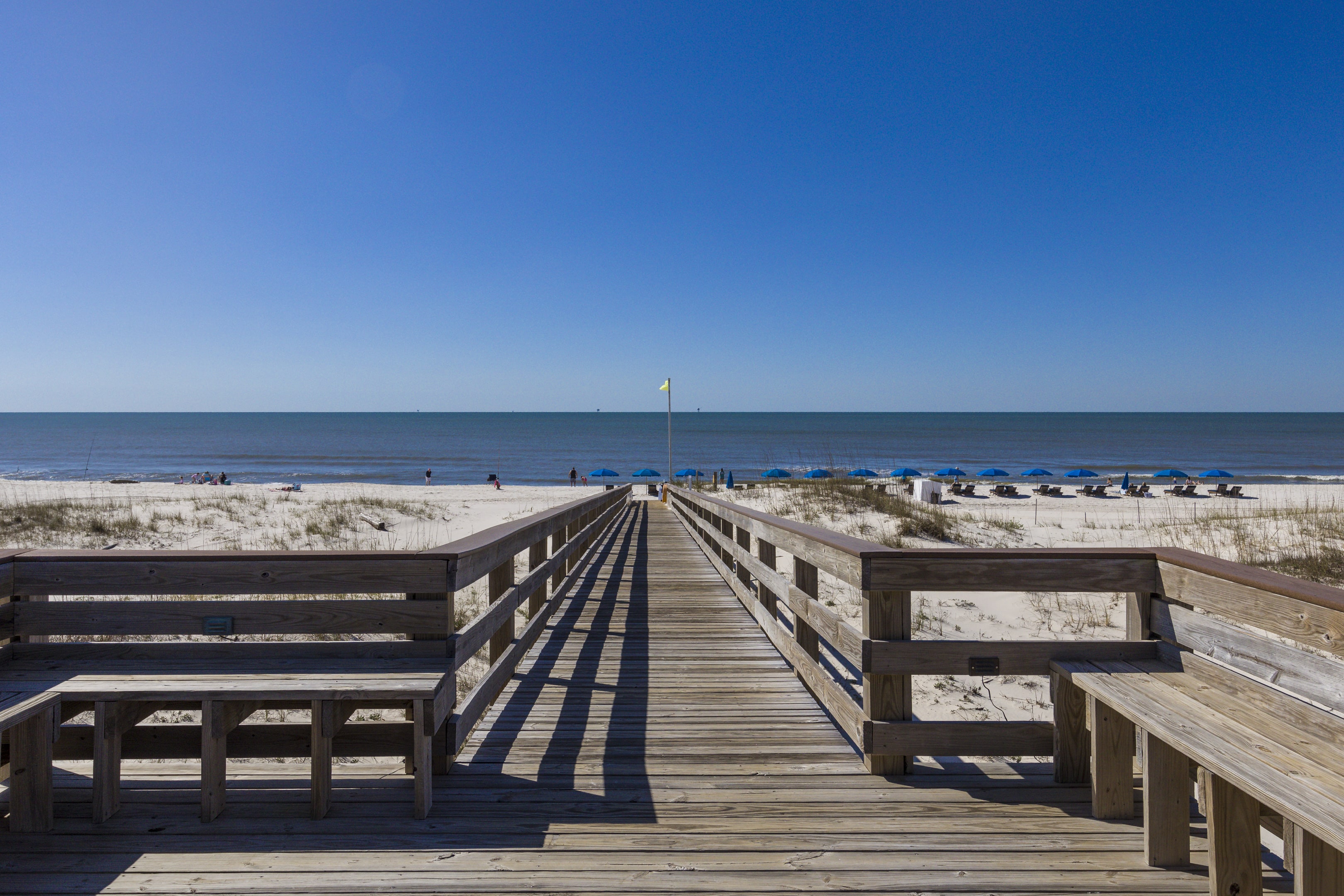 Seating area on the boardwalk