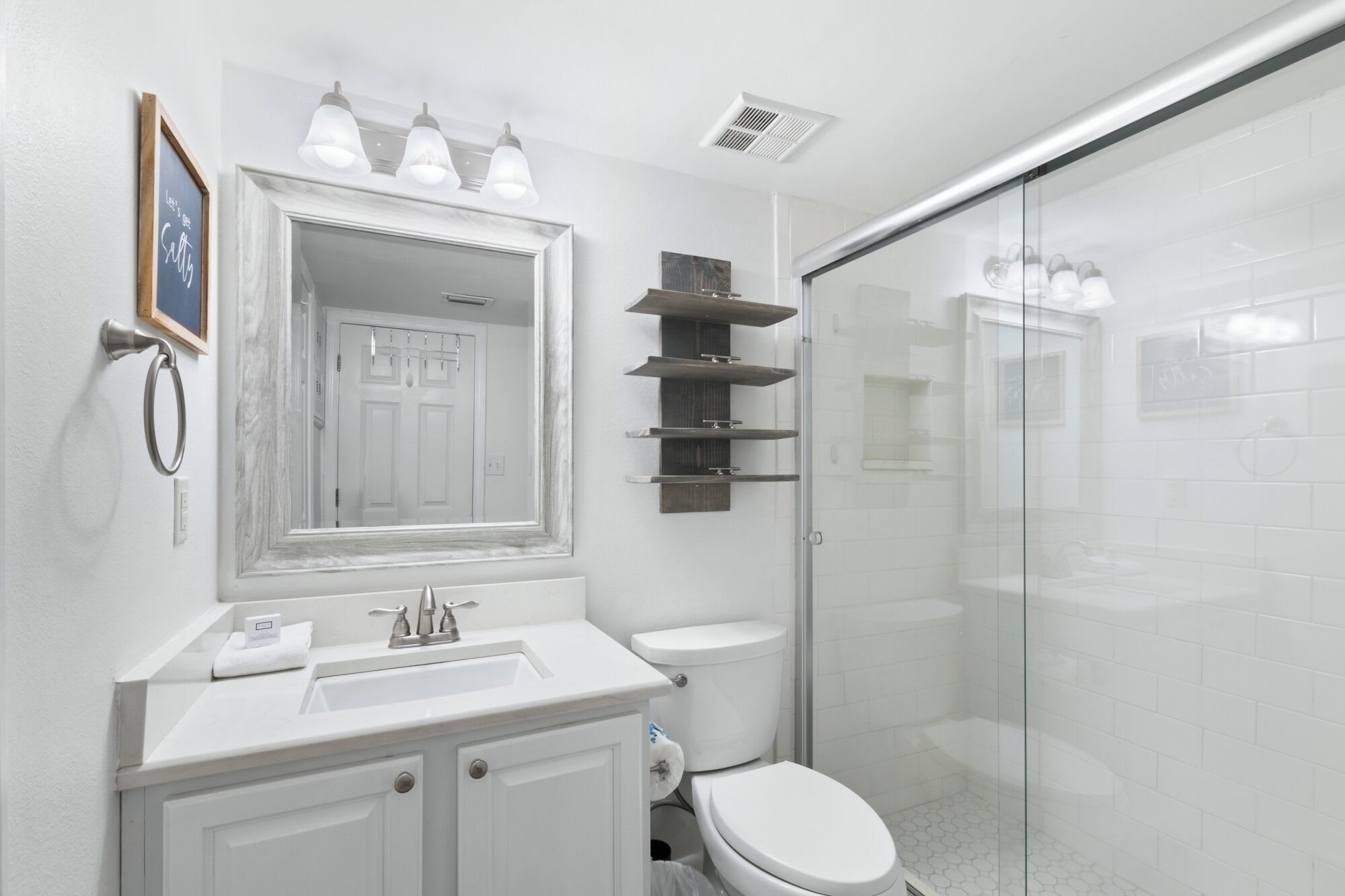 Second bathroom vanity and stand up shower