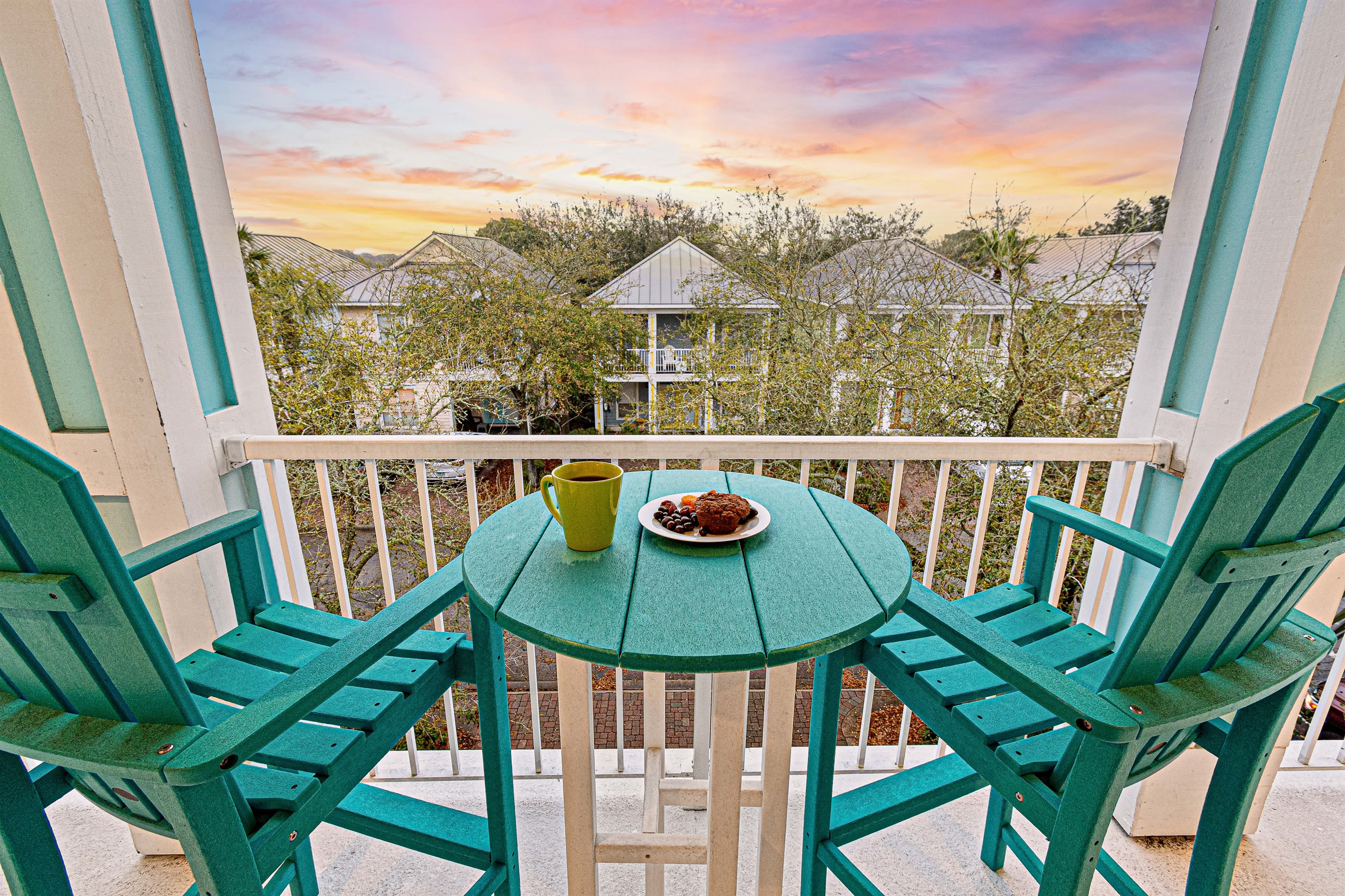 Watch the sun rise from the balcony