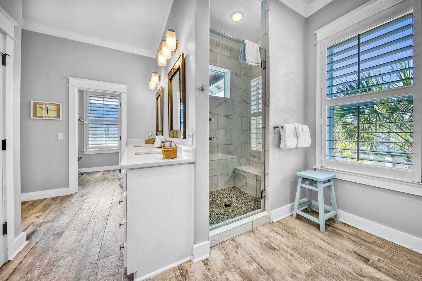 Master bathroom rain shower