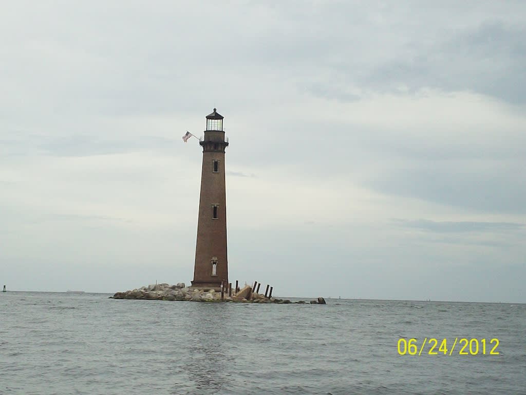 Sand Island Light House. Can be seen from beach on clear days