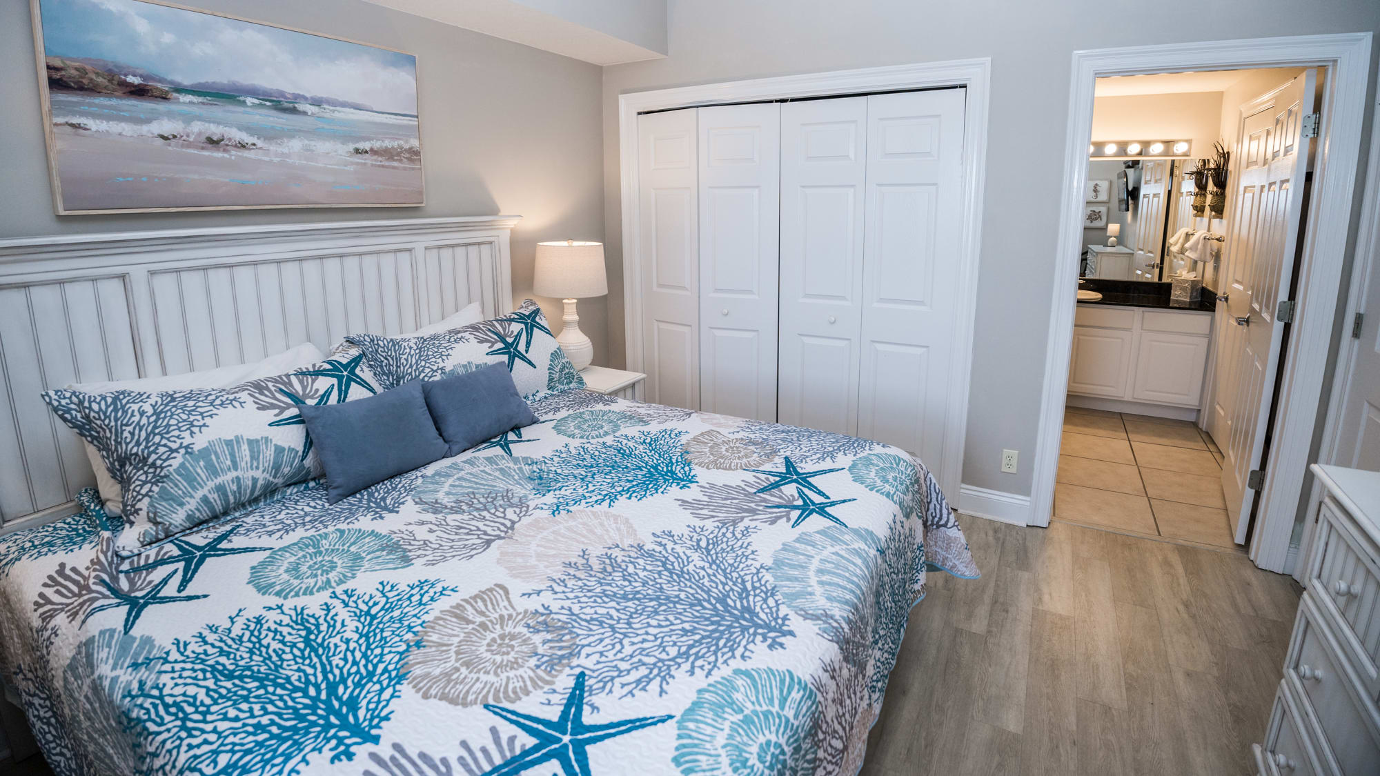 Guest/Second Bedroom opens into a Full Size Bath/Shower, & dressing room.