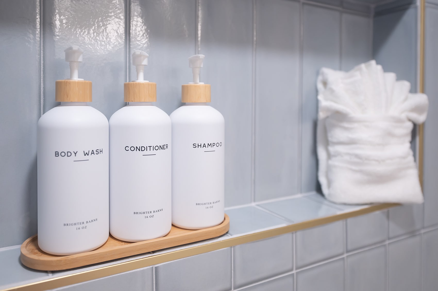 Shampoo, Conditioner & Body wash provided.