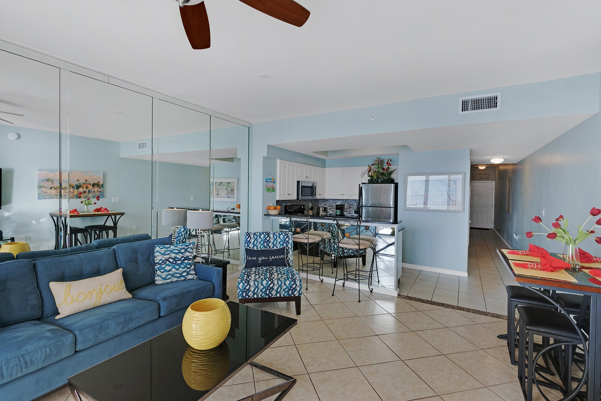 Two additional seats at the breakfast bar