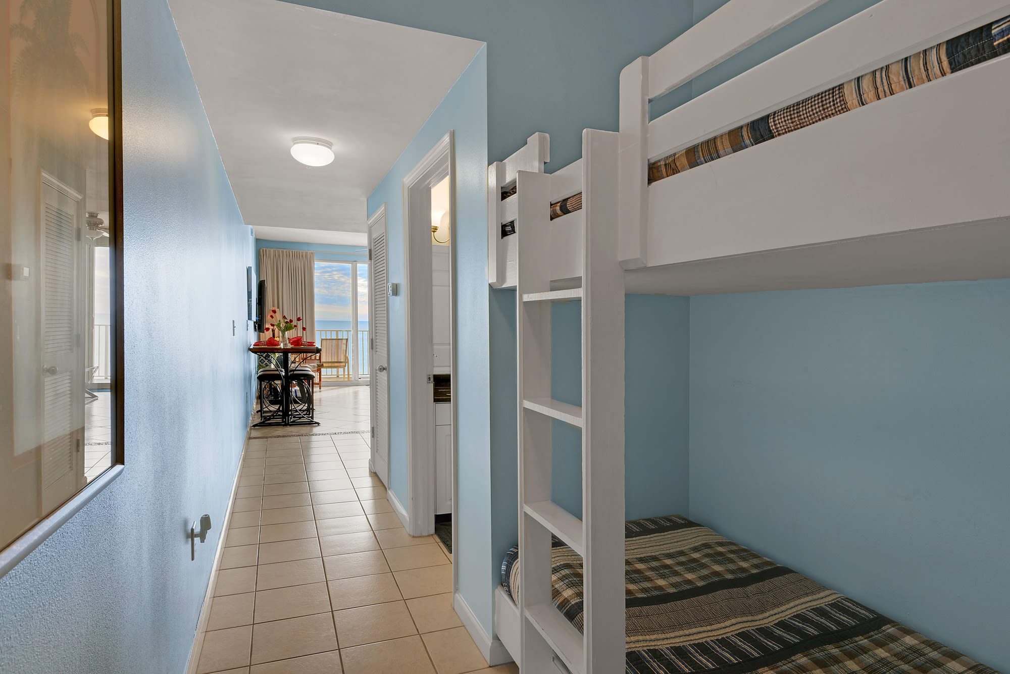 2 bunks built into the hall!   