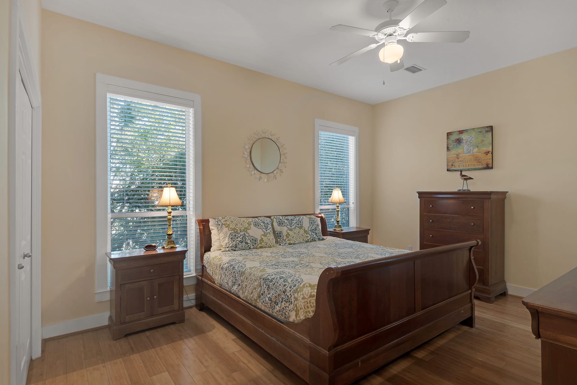 First floor second master w/ king bed, w/ access to deck and attached bath