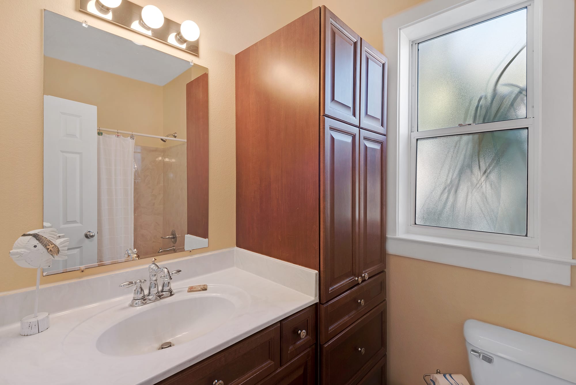 guest bath attached to bunk room