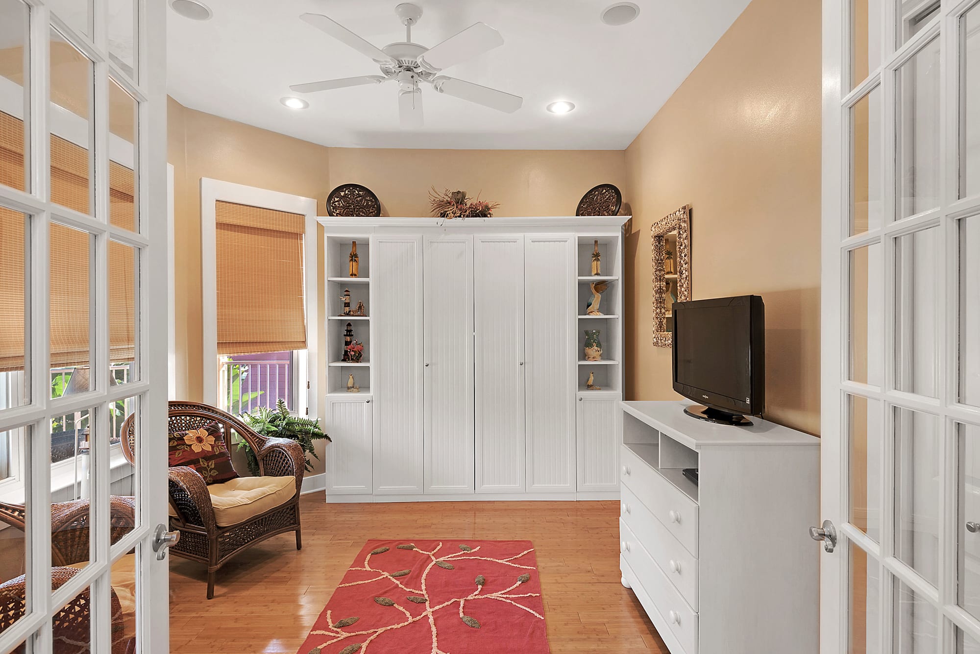 first floor bedroom/study has a queen size murphy bed!