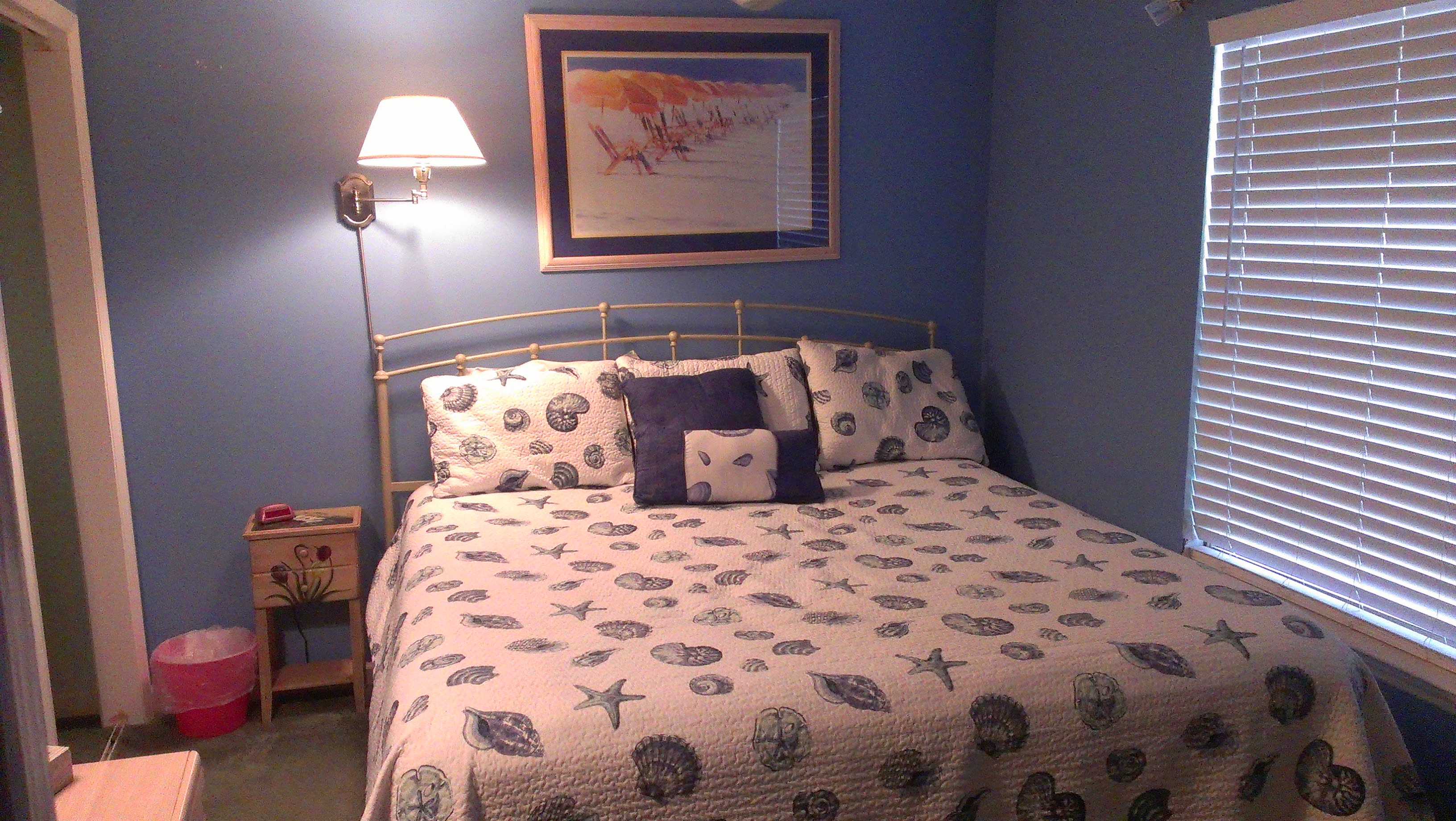 Comfortable king bed in the master bedroom.