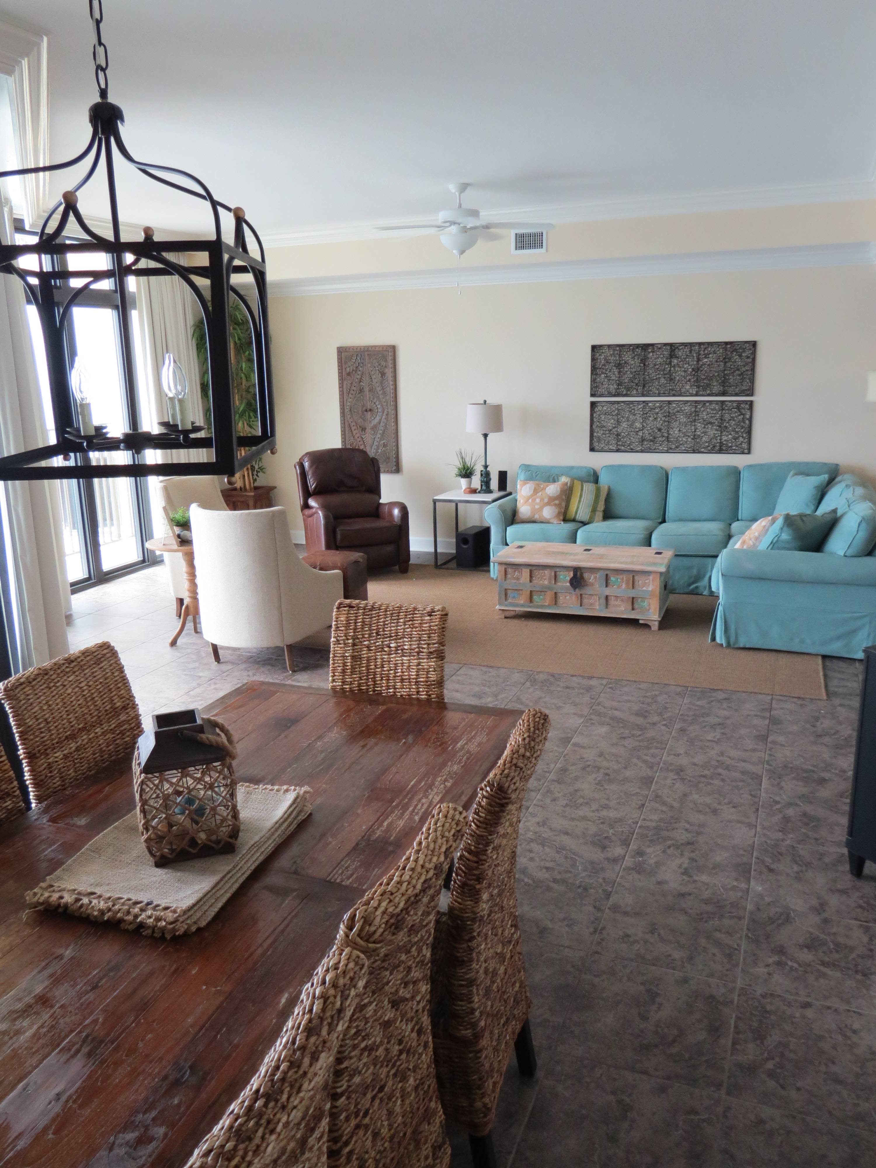 Great Room, dining and Living