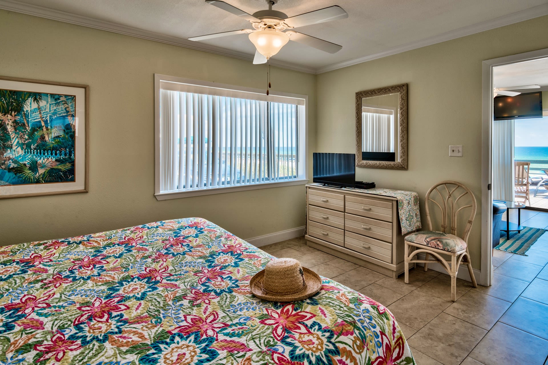 King bedroom with beach views.