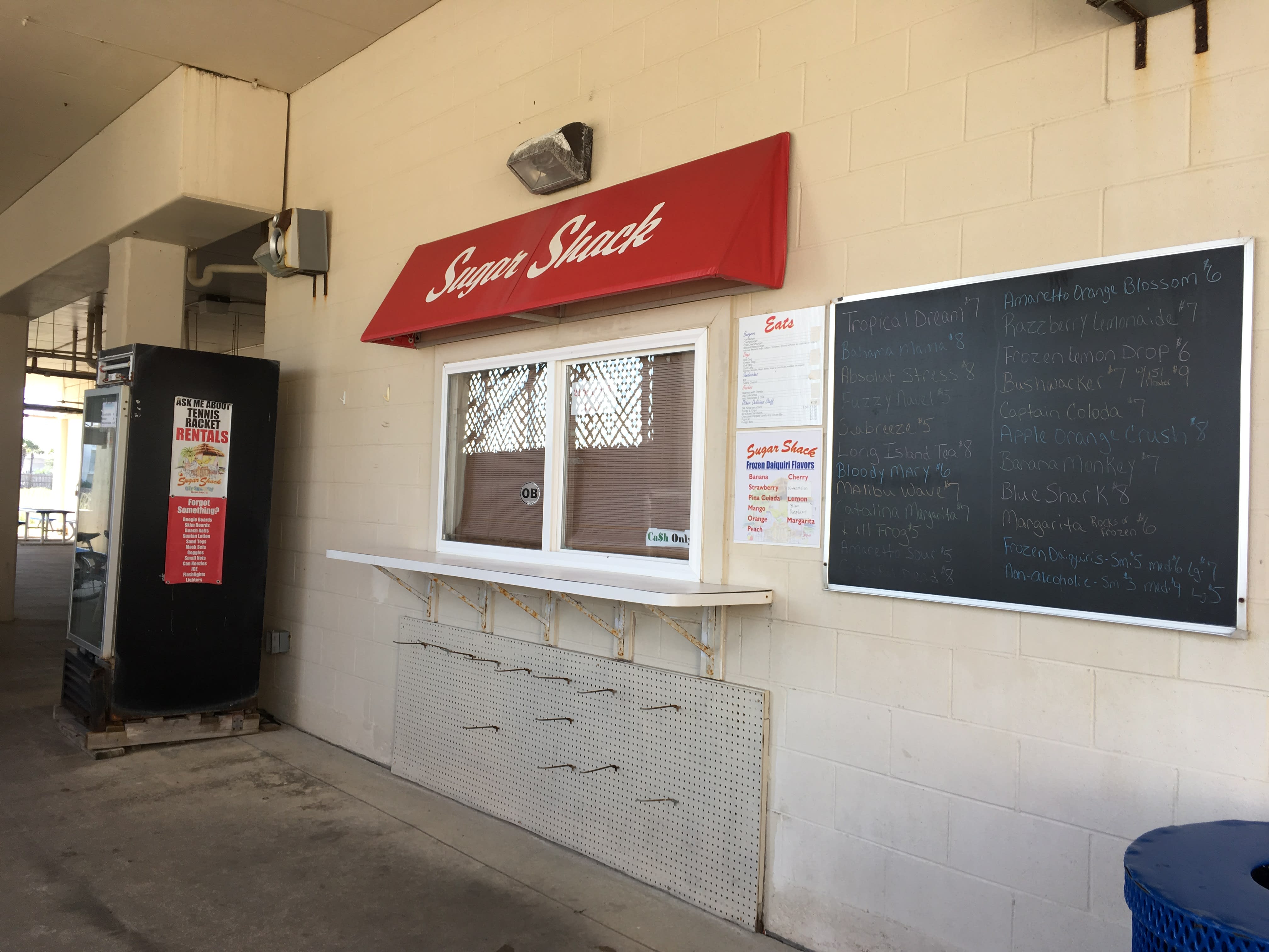 Sugar Shack snack bar open in season, great food, sodas, and adult beverages